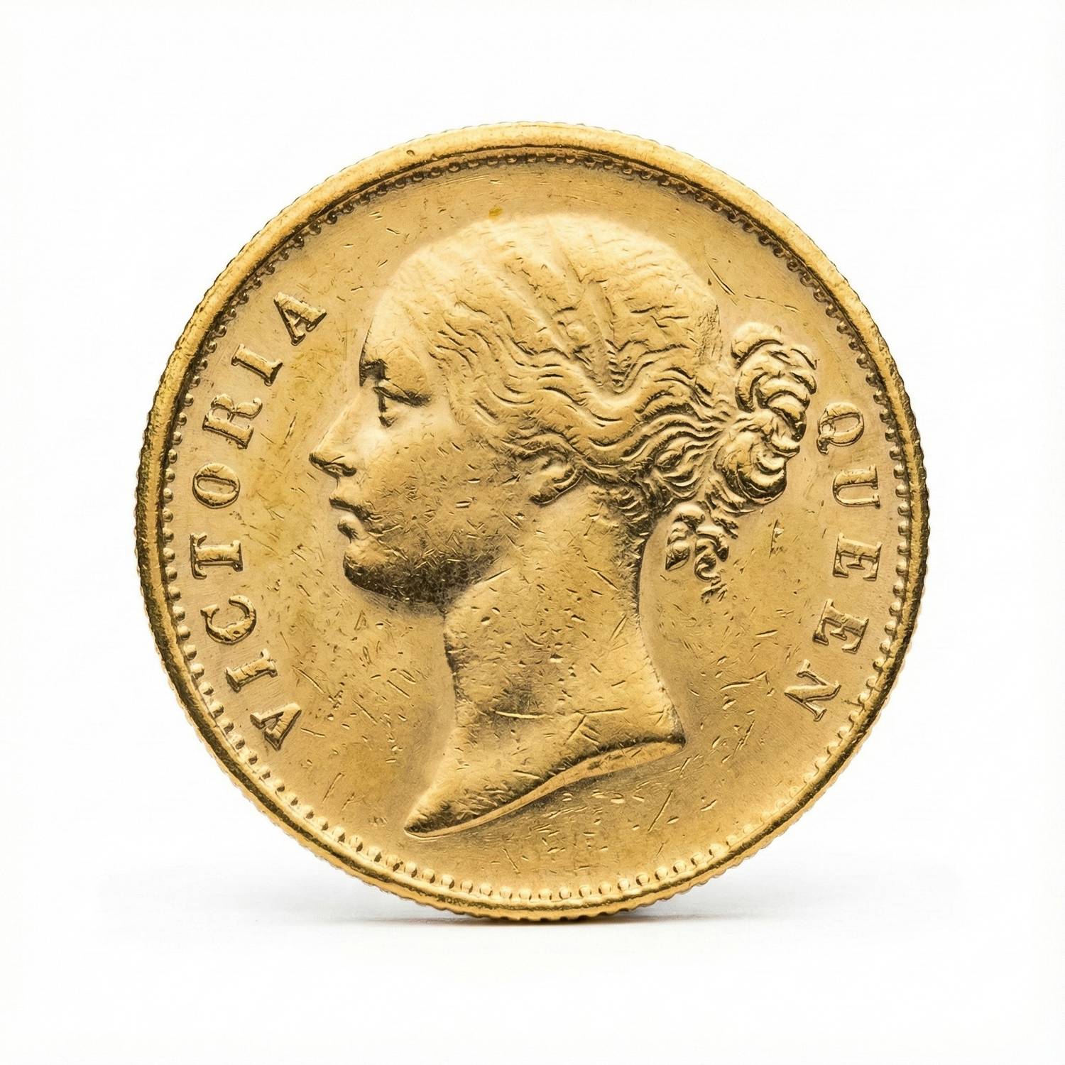TryOnline 1 Rupee 1839 Victoria, British India Gold-plated Fantasy
