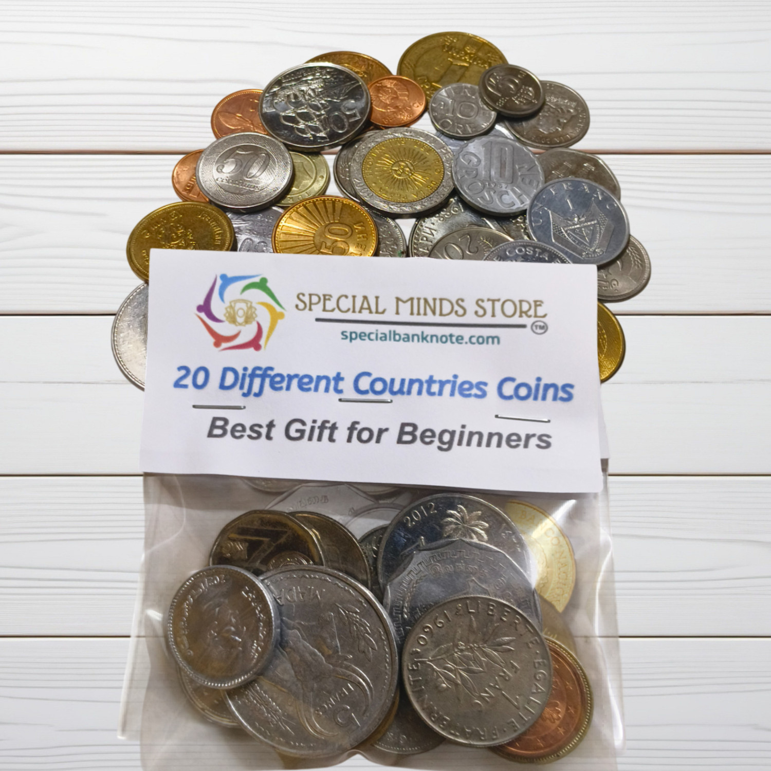 Image of Special Minds Store 20 Different World Coins Mixed Lot Collectible Item for Students Gifts Modern Coin Collection (20 Coins)