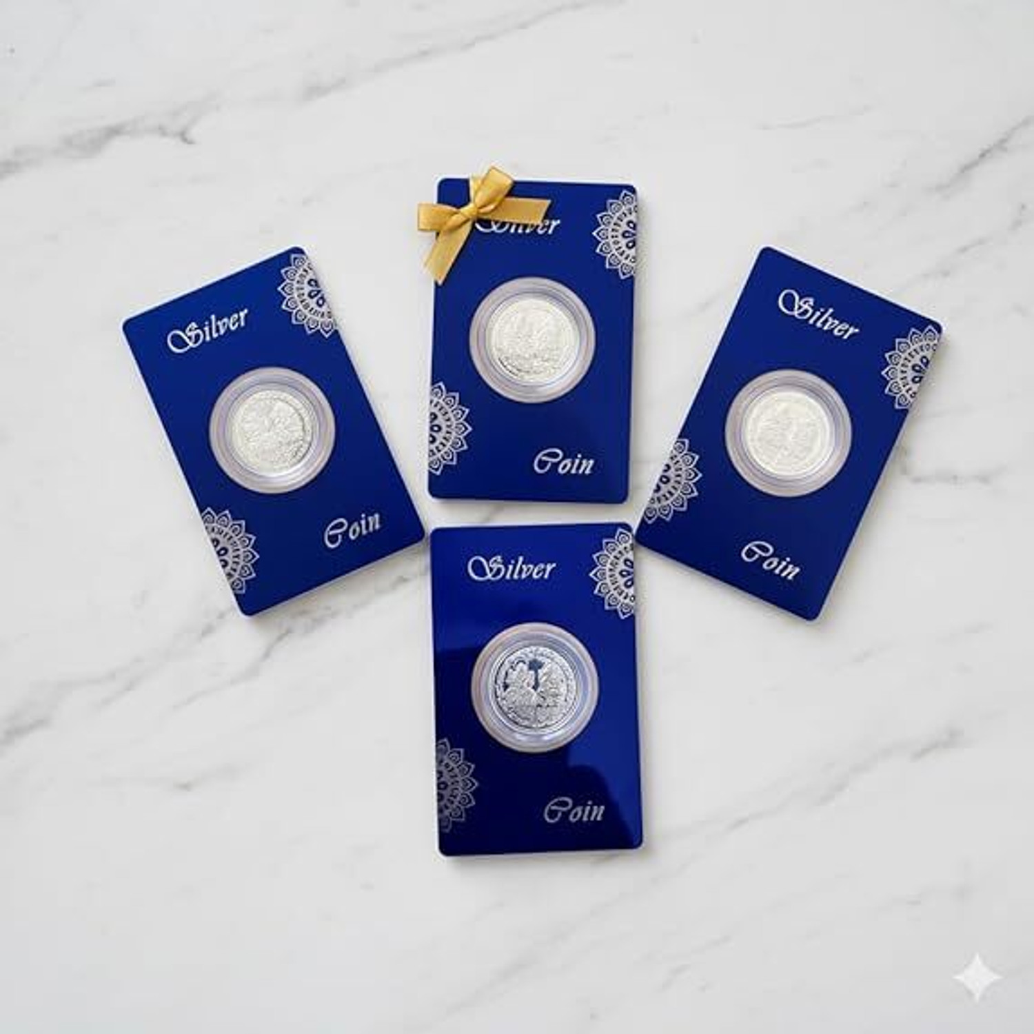 Image of RELBEES Pure silver plated laxmi ganesh coin 5G pack of 5 Modern Coin Collection