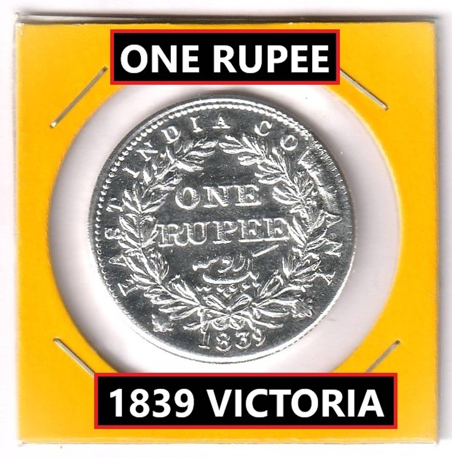 ValueHub One Rupee 1839 Victoria Queen, British India Silverplated