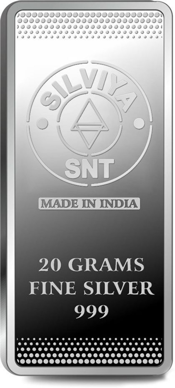 Image of SILVIYA BIS Hallmarked Banyan Tree 999 Pure Silver Coin Bar Shape 20 Gm S 999 20 g Silver Bar