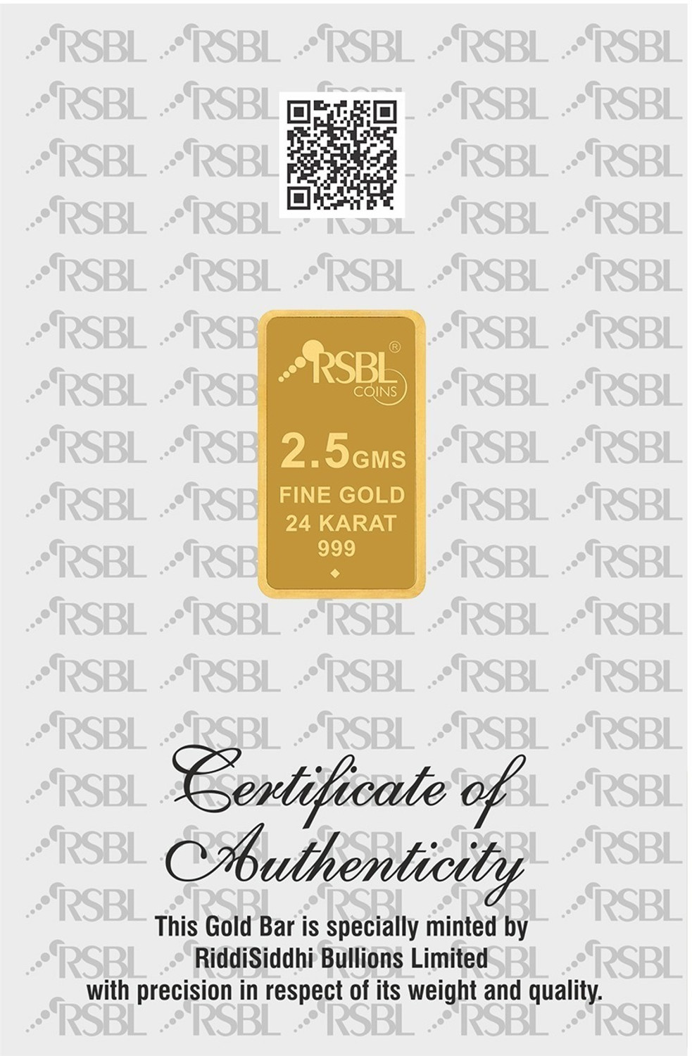 Image of RSBL Precious Certified Dazzling Rose Design 24 (999) K 2.5 g Yellow Gold Bar
