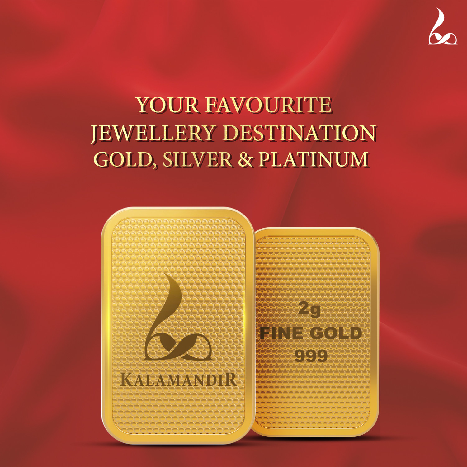 Image of Kalamandir 2 gm 999 Fine Gold Bar | 24K Pure Gold Investment Bar for Gifting & Collection 24 (999) K 2 g Gold Bar