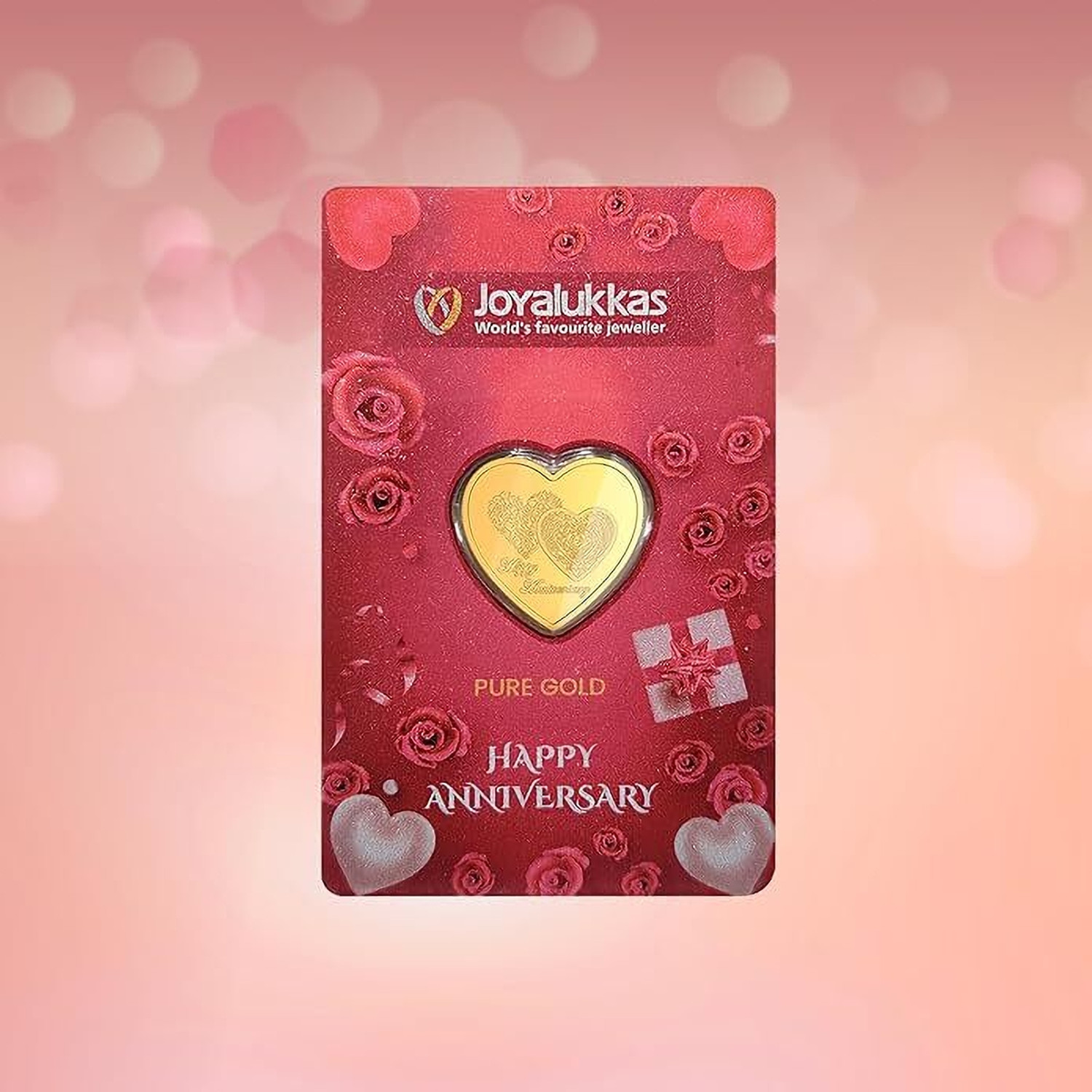 Image of Joyalukkas Happy Anniversary 24 (999) K 5 g Gold Bar