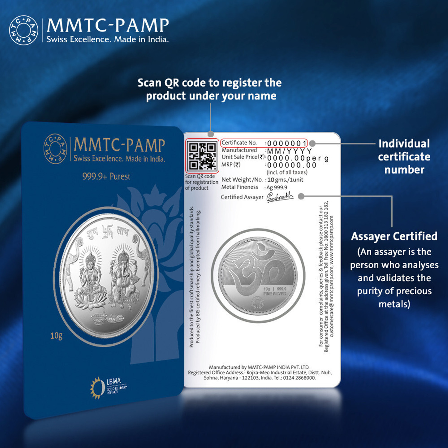 Image of MMTC-PAMP India Pvt Ltd Lakshmi Ganesh S 9999 10 g Silver Coin