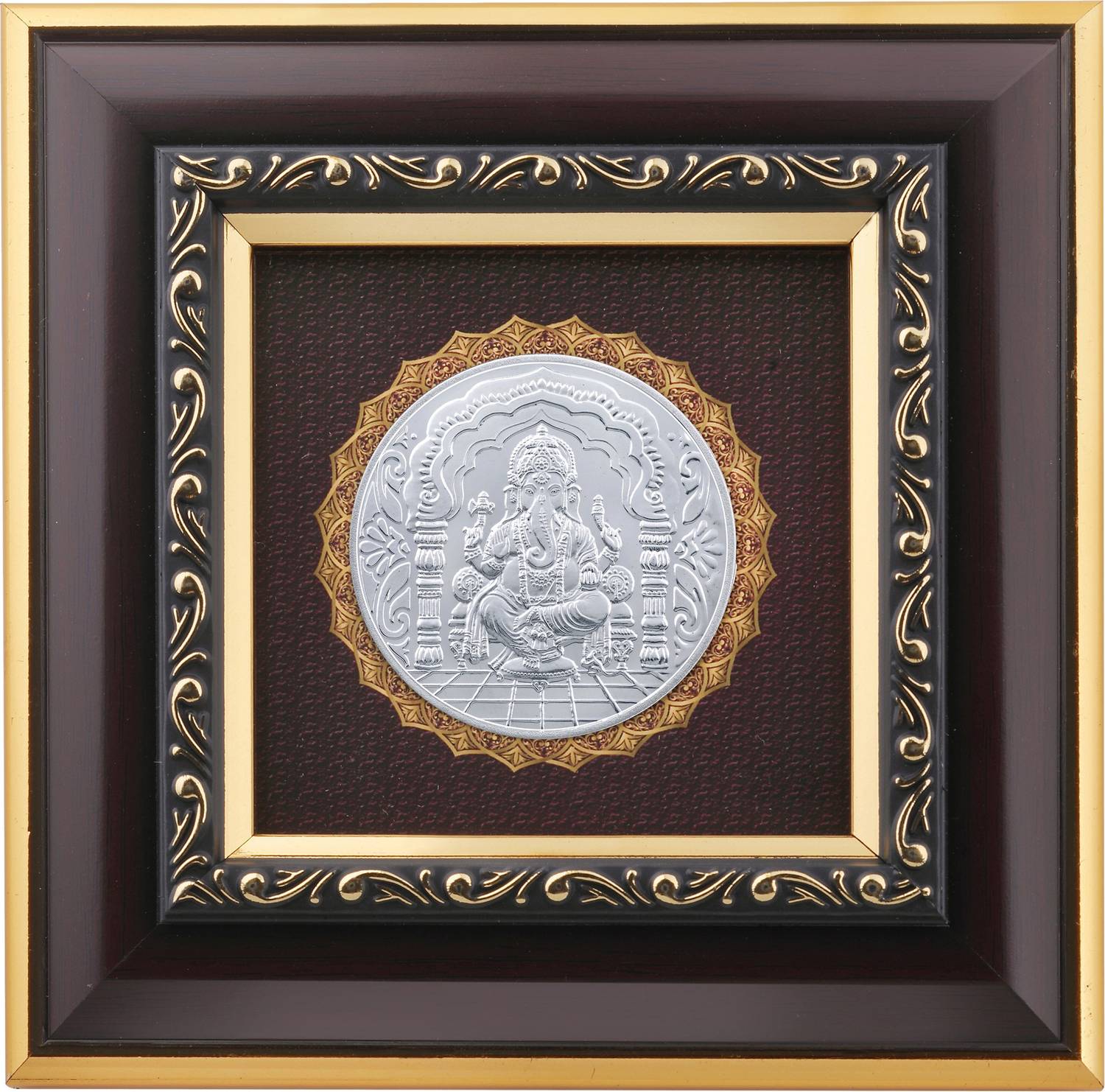 Bangalore Refinery Lord Ganesh with Frame S 999 5 g Silver Coin
