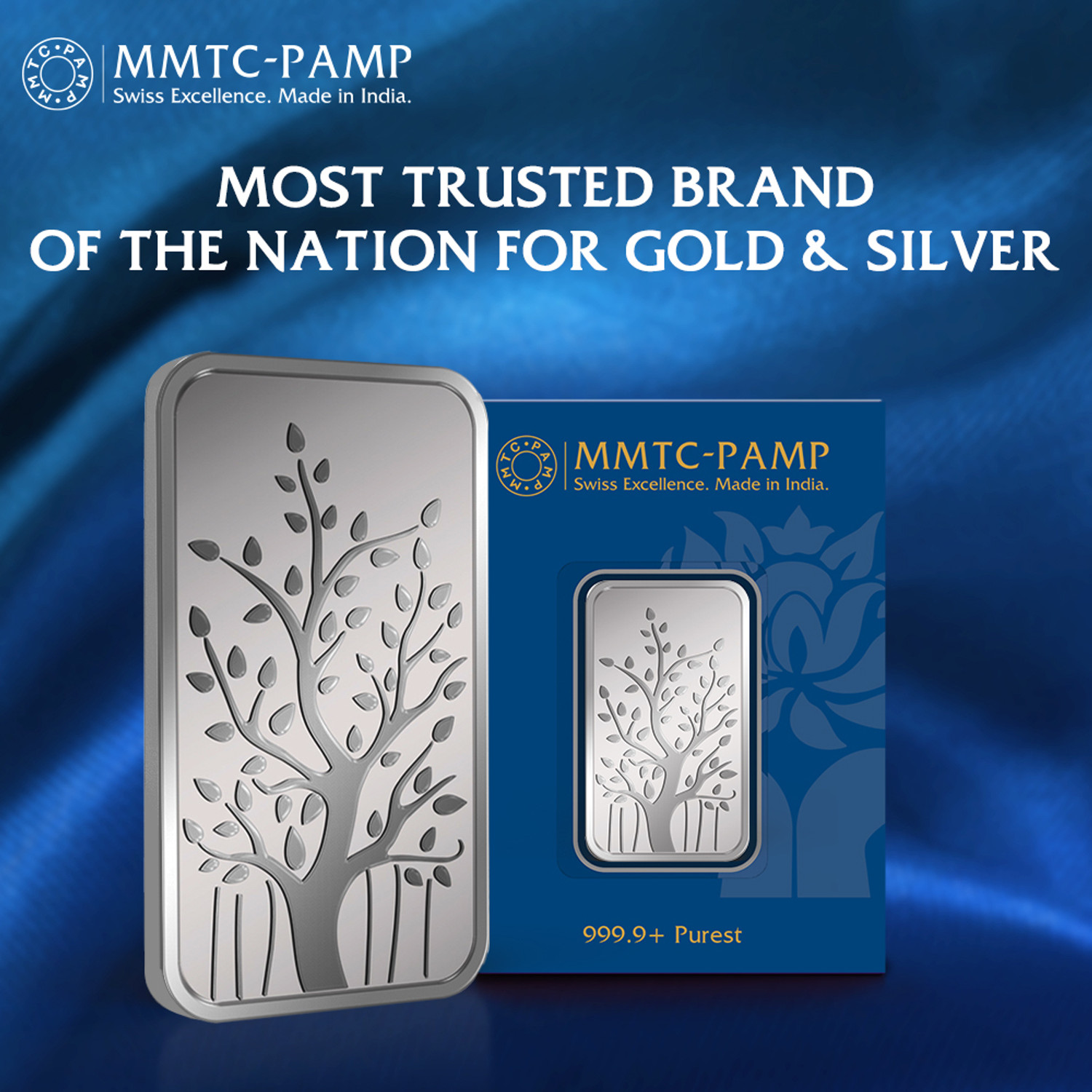 Image of MMTC-PAMP India Pvt Ltd Banyan Tree S 9999 100 g Silver Bar
