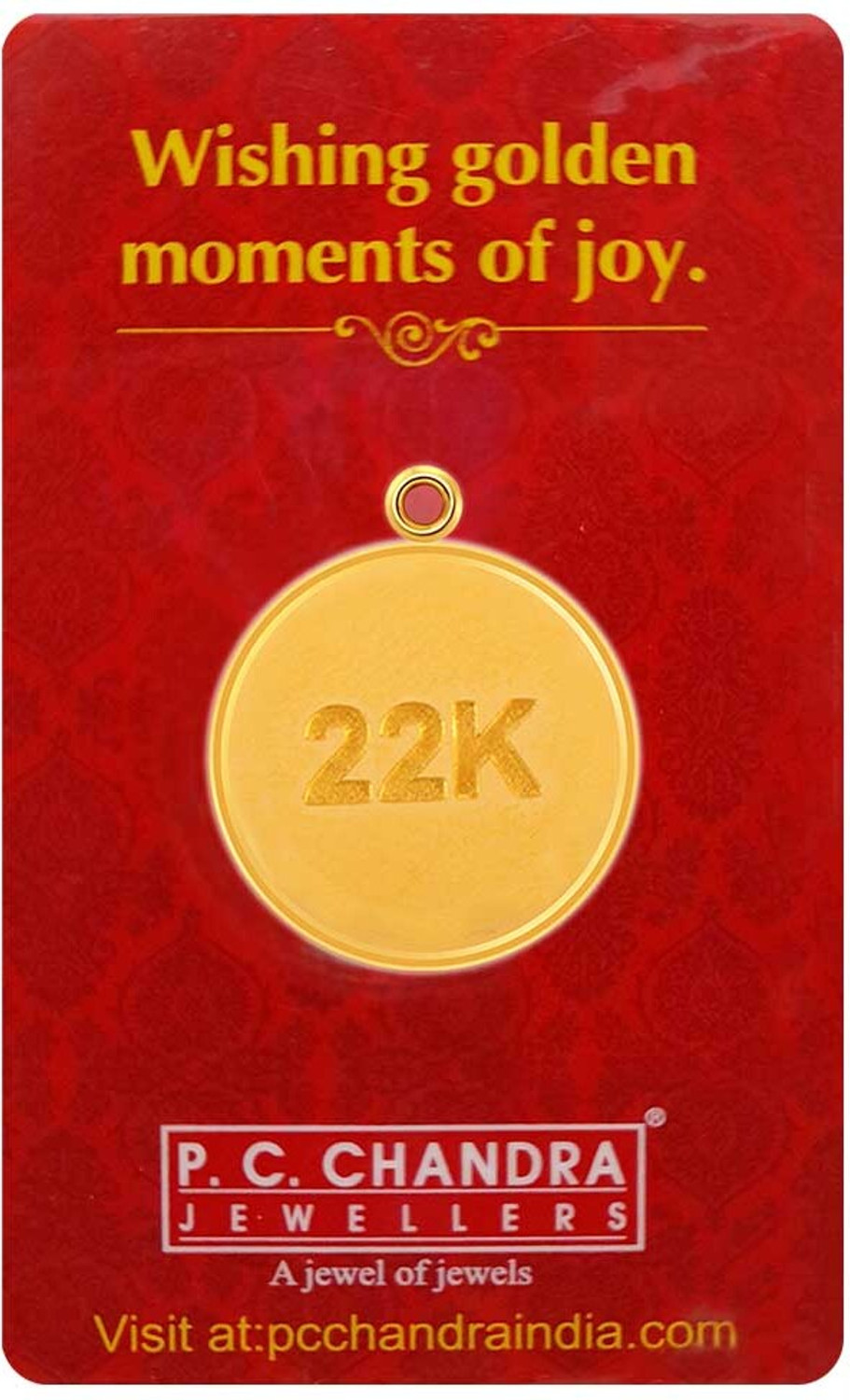 Image of PC Chandra Jewellers Gold Coin Cum Pendant 22 (916.7) K 10 g Gold Coin
