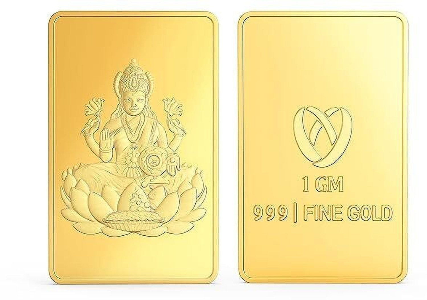 Image of Joyalukkas Goddess Lakshmi 24 (999) K 1 g Gold Bar