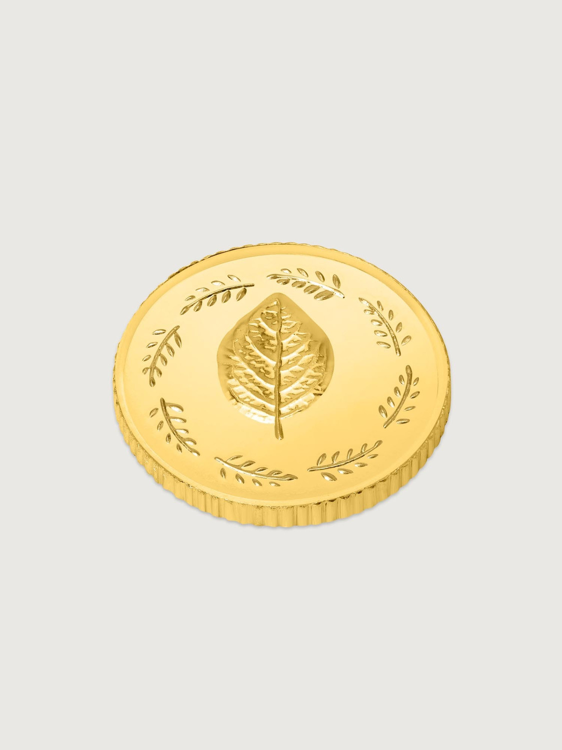 Image of Mia by Tanishq Mia by Tanishq Tulsi Leaf 24k (999) 5gm Gold Coin 24 (999) K 5 g Gold Coin
