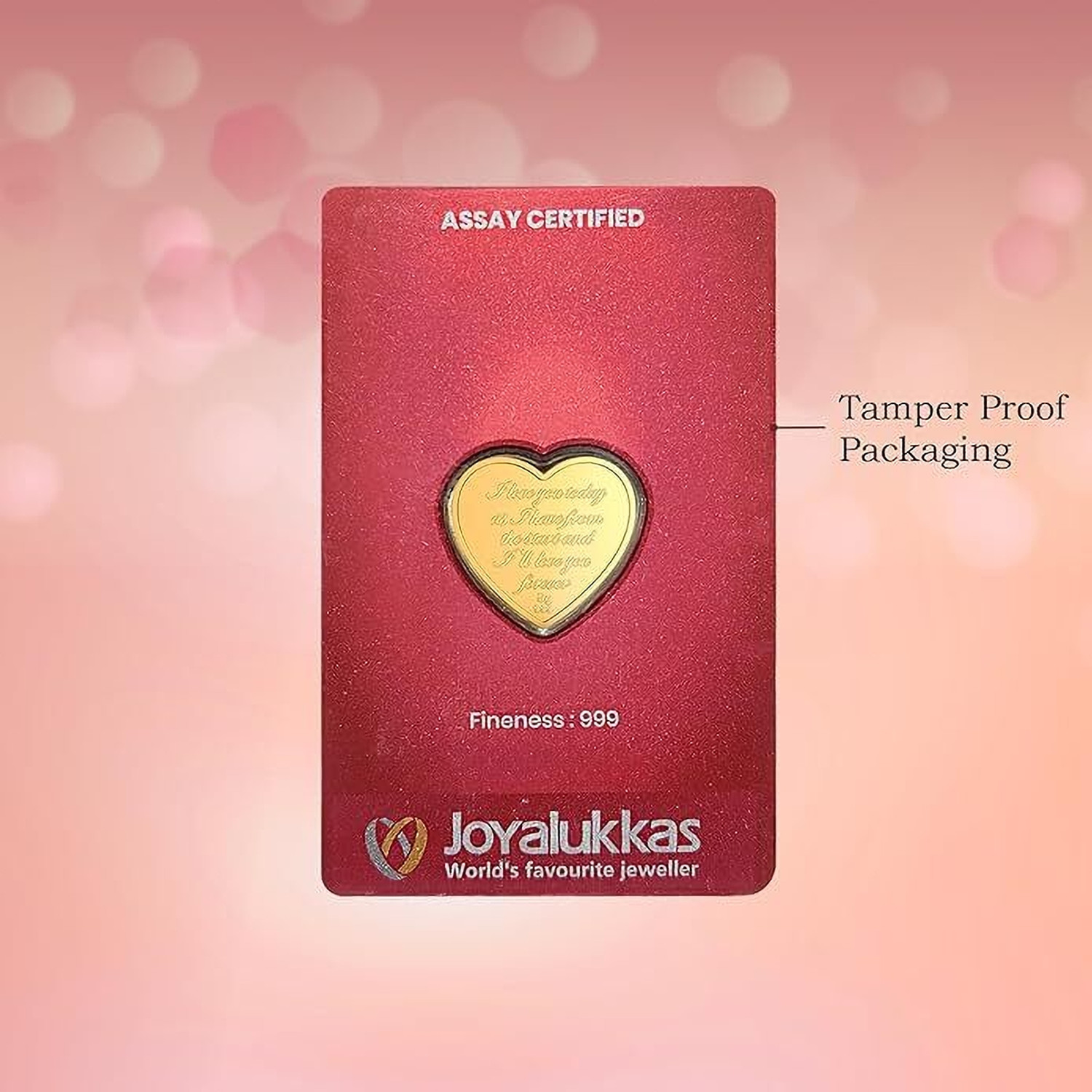 Image of Joyalukkas Happy Anniversary 24 (999) K 5 g Gold Bar