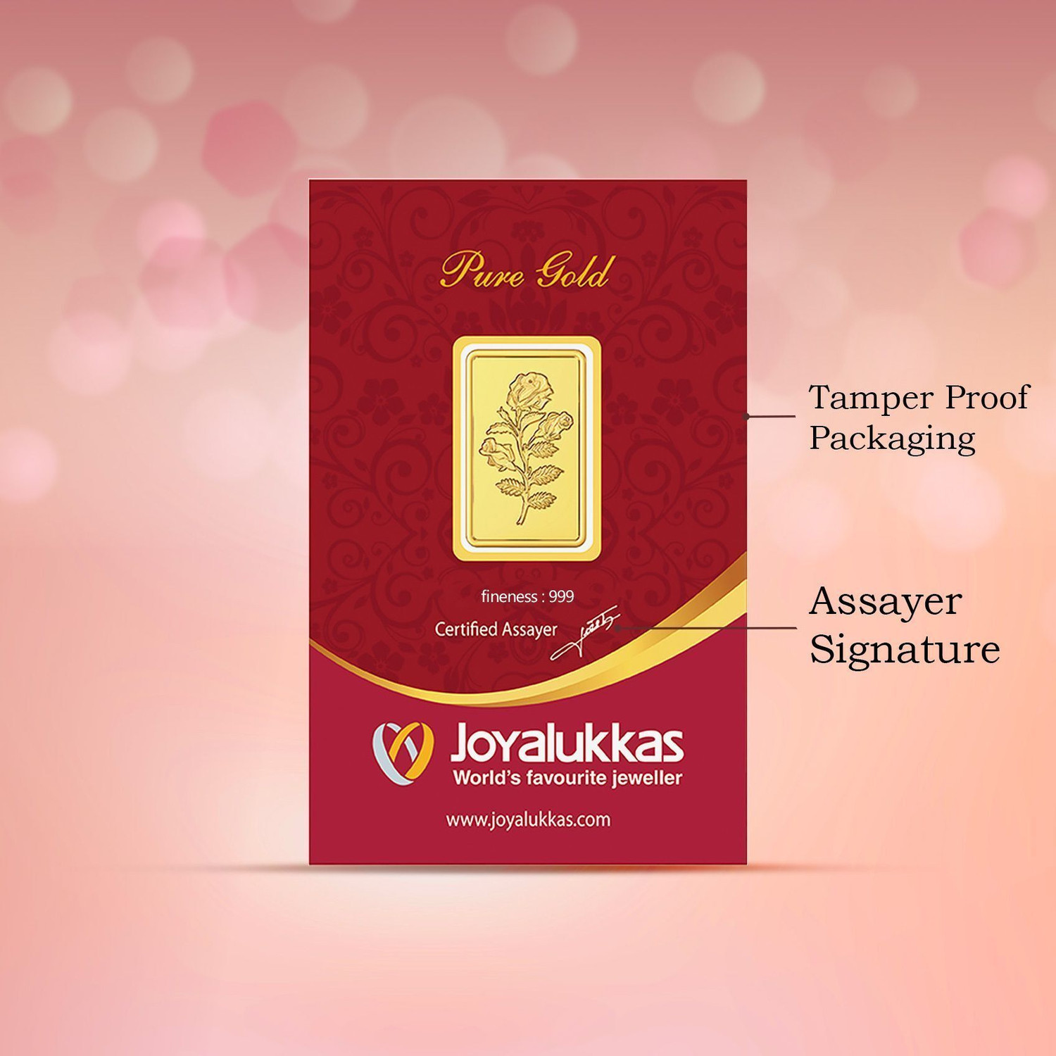 Image of Joyalukkas Flower 24 (999) K 5 g Gold Bar