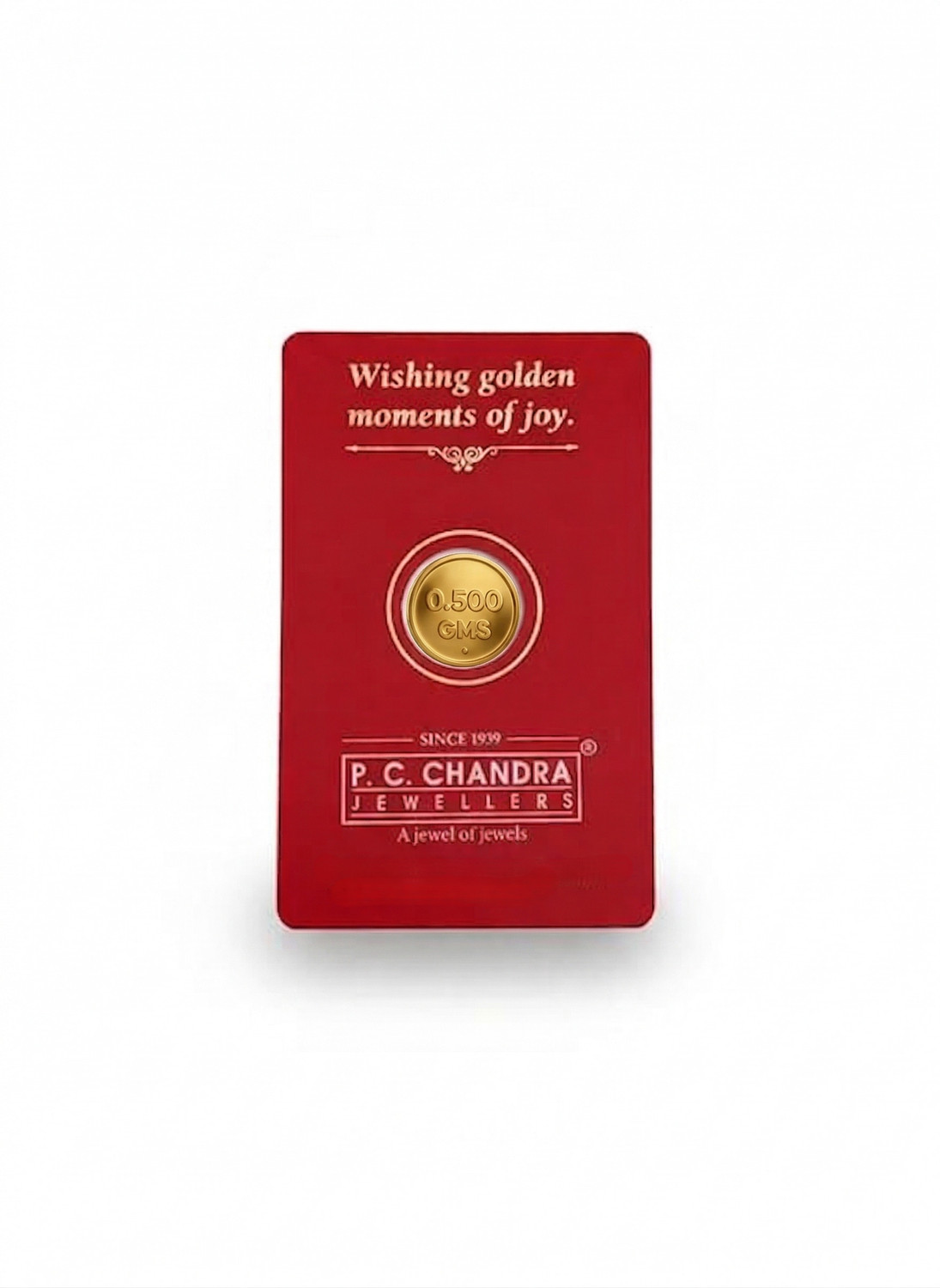 Image of PC Chandra Jewellers Pure Gold Brand Certified 24 (999) K 0.5 g Gold Coin