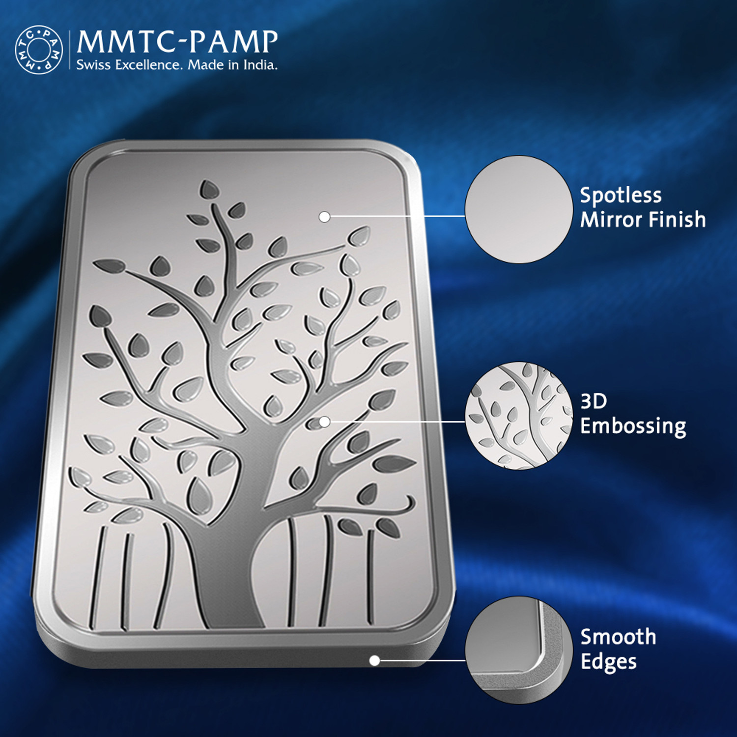 Image of MMTC-PAMP India Pvt Ltd Banyan Tree S 9999 100 g Silver Bar