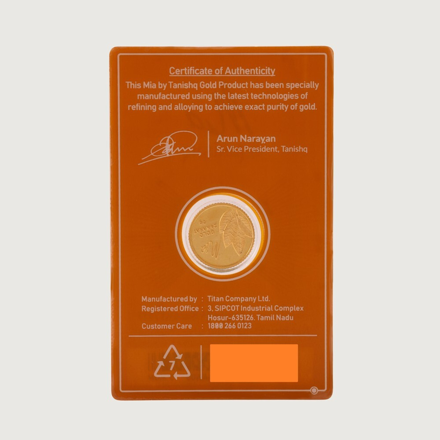 Image of Mia by Tanishq 24 (9999) K 5 gm Gold Coin