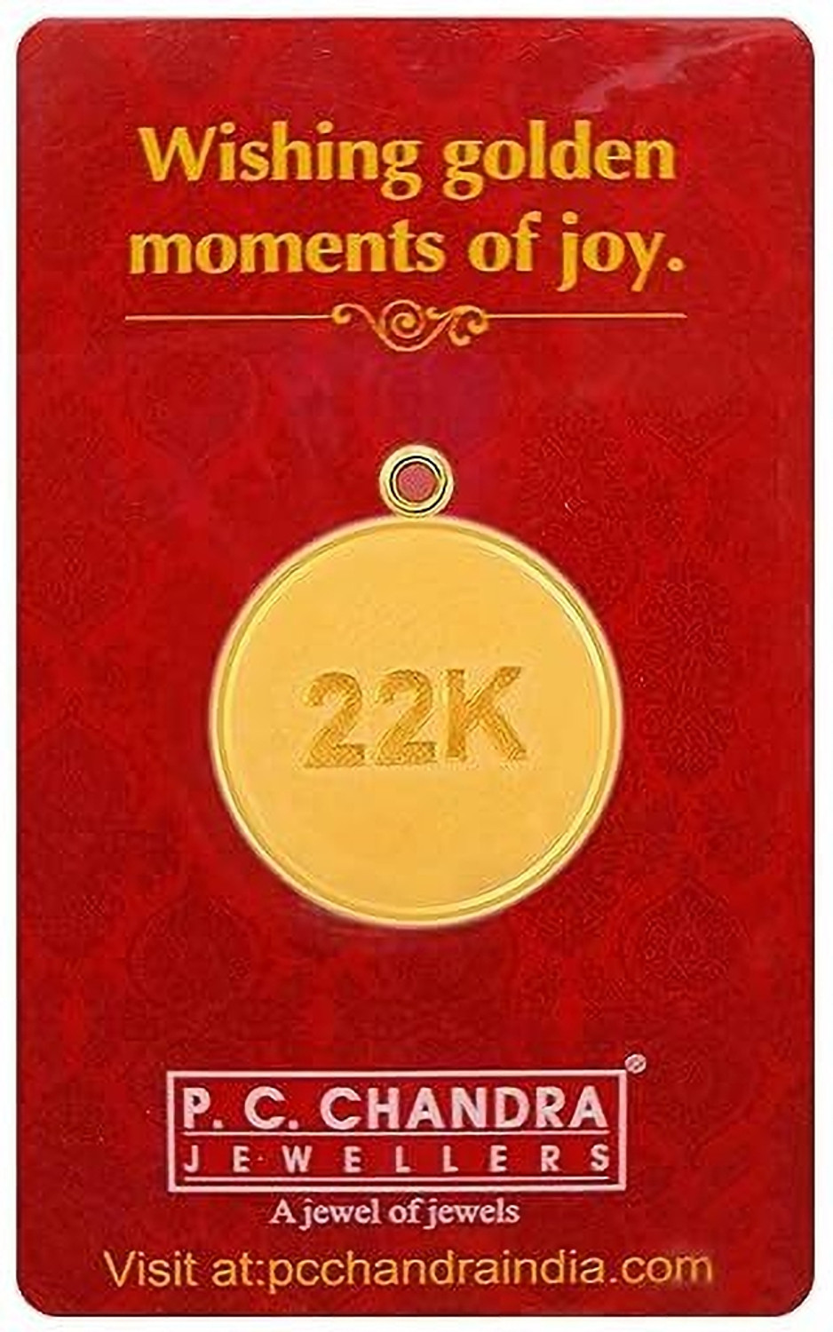 Image of PC Chandra Jewellers Cum Pendant 22 (916.7) K 1 g Gold Coin