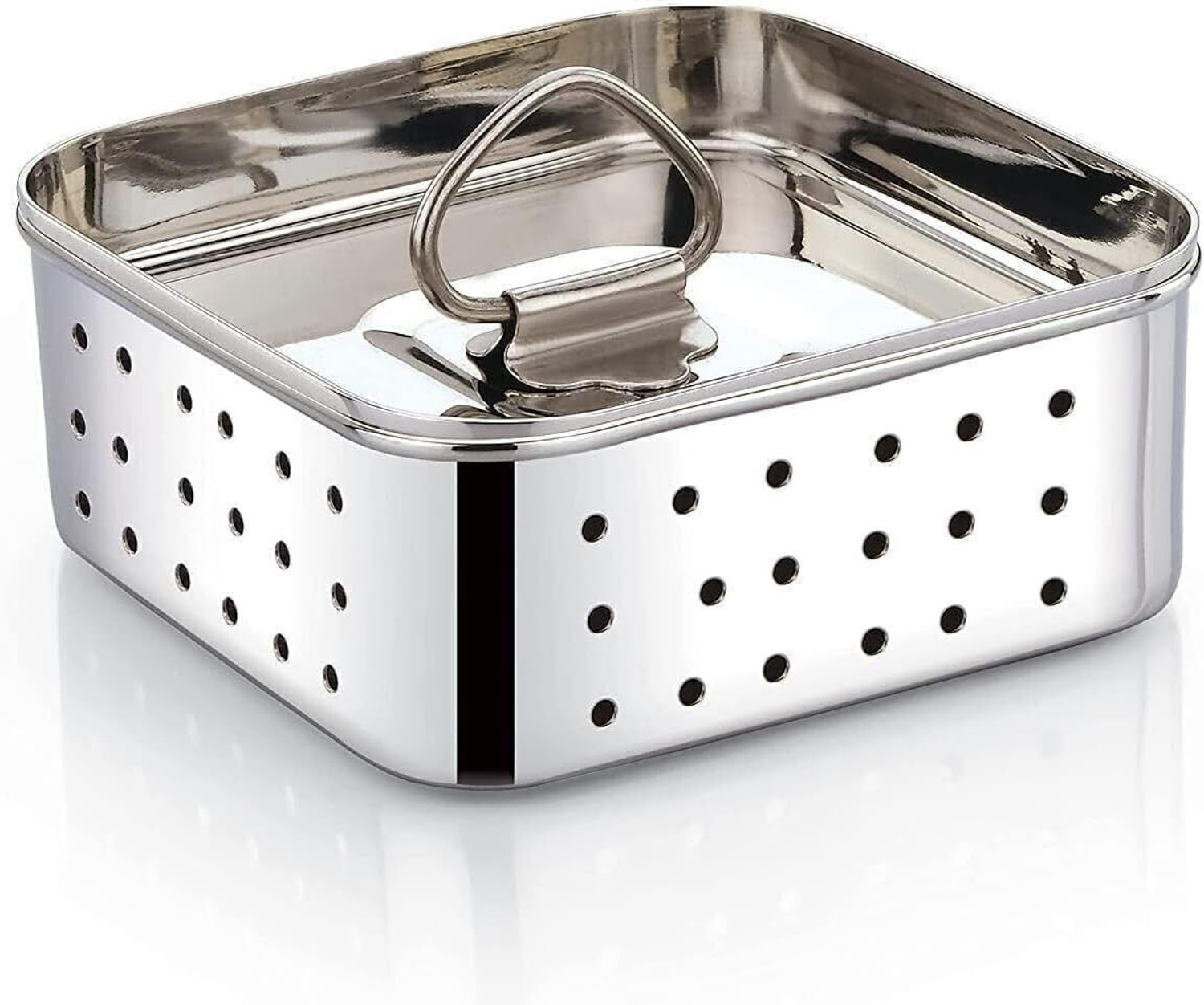 Image of Zevon Paneer Maker 500 ml Stainless Steel Mould Press with Square Shape Collapsible Strainer