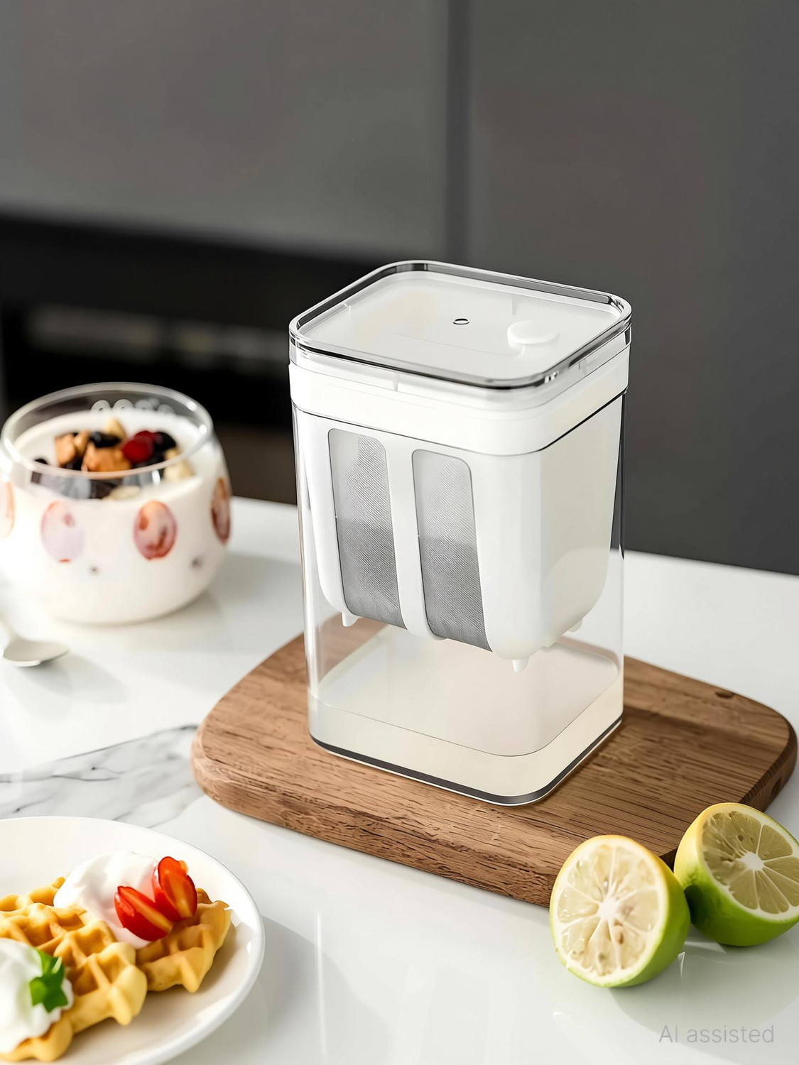 Image of Lixgen Hung Curd Strainer Box | Curd Maker and Greek Yogurt Maker - 1100ml Strainer