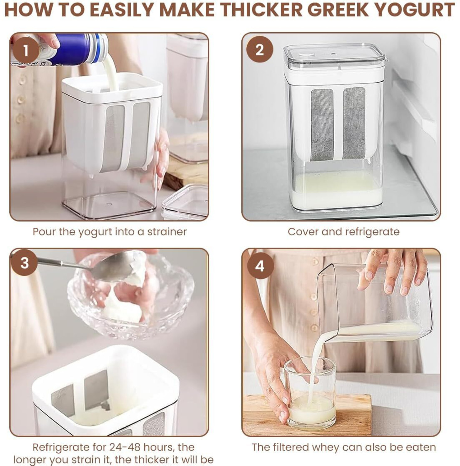 Image of Kitchenium Greek Yogurt & Hung Curd Maker Yogurt Maker