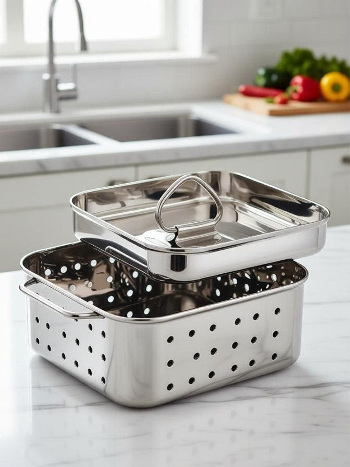 Image of Aglor Stainless Steel Square Shape Indian Paneer /Tofu Press Mould Maker 250ml Collapsible Strainer