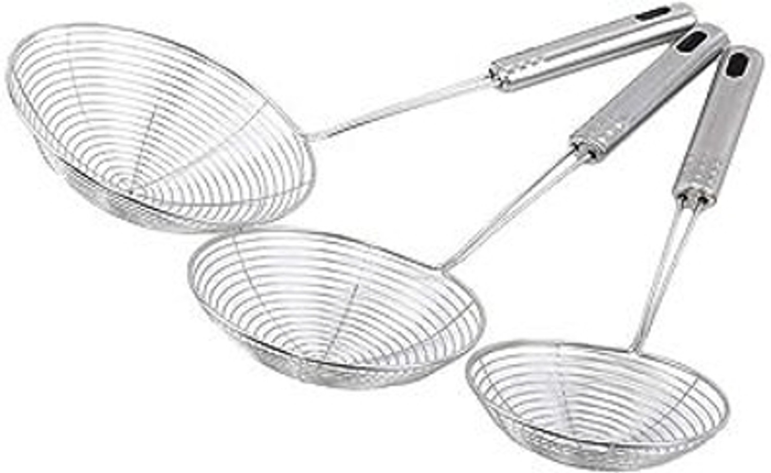 Image of Aric Stainless Steel Deep Fry Jhara Skimmer Strainer Collapsible Deep Frying Basket