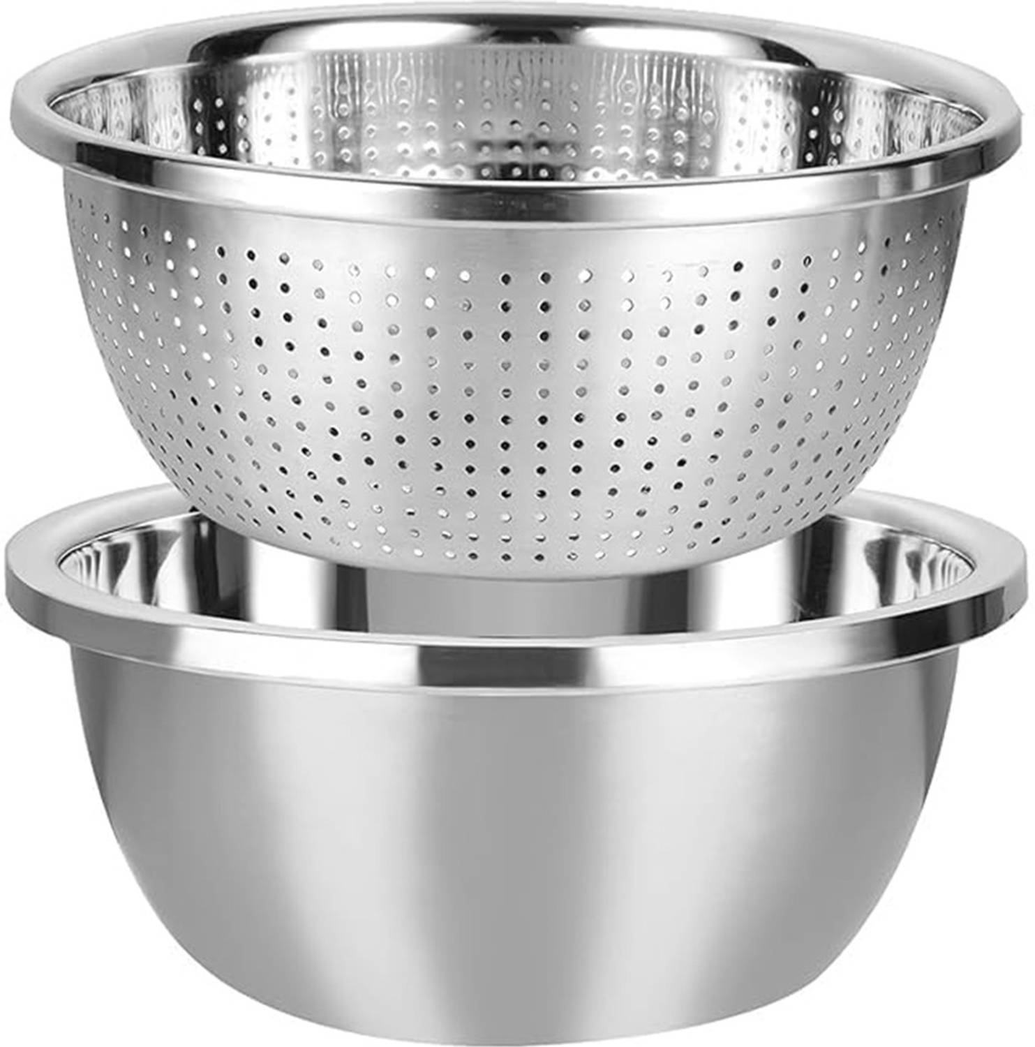 Alark Stainless Steel Colander Bowl Set Drainer Basket Basin Washing Vegetables Fruit Collapsible Colander
