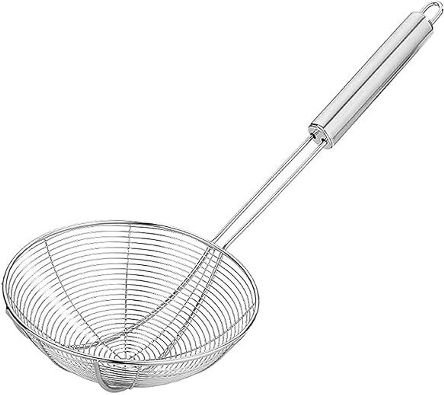 Brunchy 14 Inch Stainless Steel Puri Jhara Oil Strainer – Skimmer for Deep Small Frying Strainer