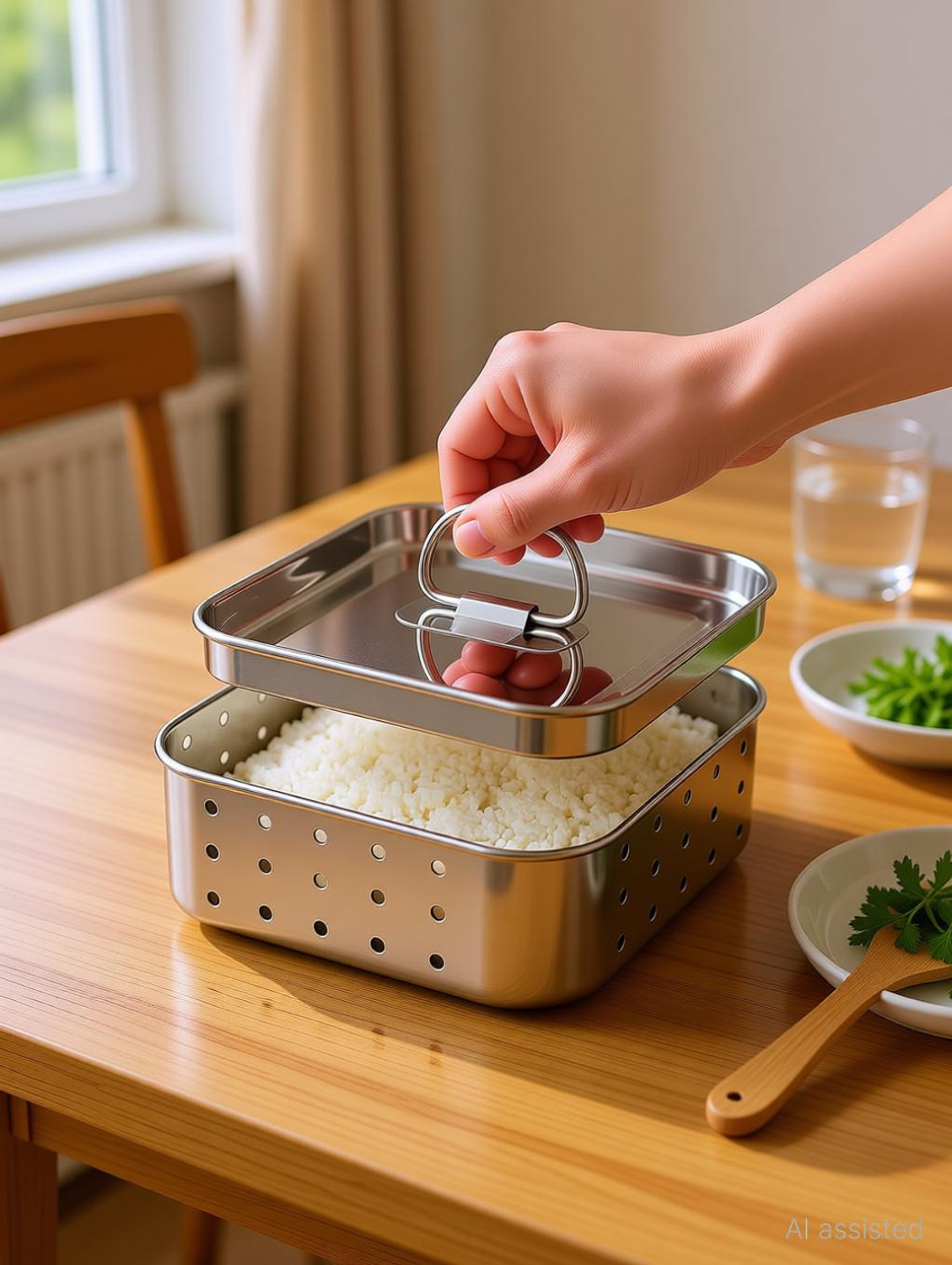 Image of FORTUNA KITCHENWARE Paneer Maker Small Size 300ml Paneer Container, Tofu Maker, Strainer for kitchen Collapsible Strainer