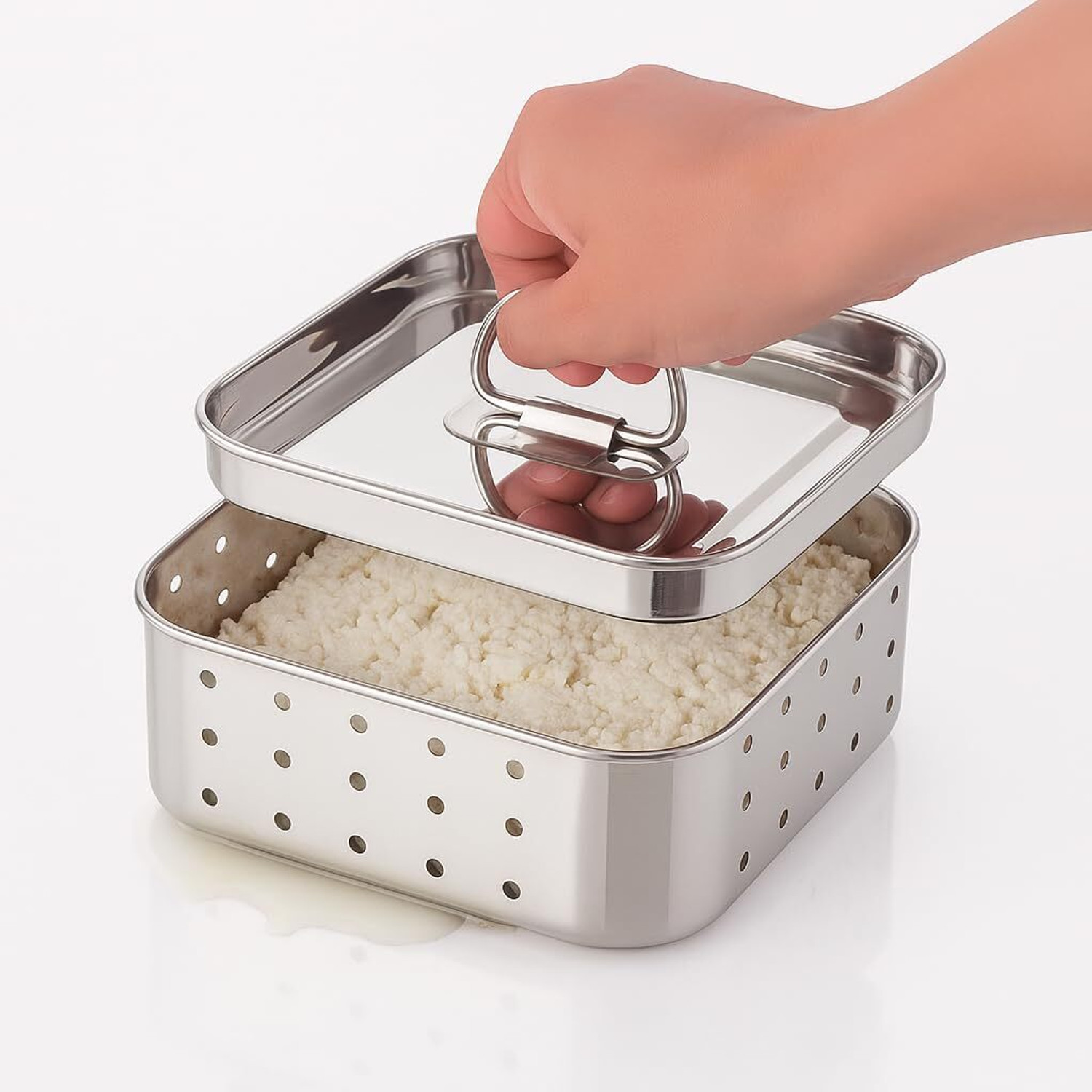 Image of FORTUNA KITCHENWARE Paneer Maker Small Size 300ml Paneer Container, Tofu Maker, Strainer for kitchen Collapsible Strainer
