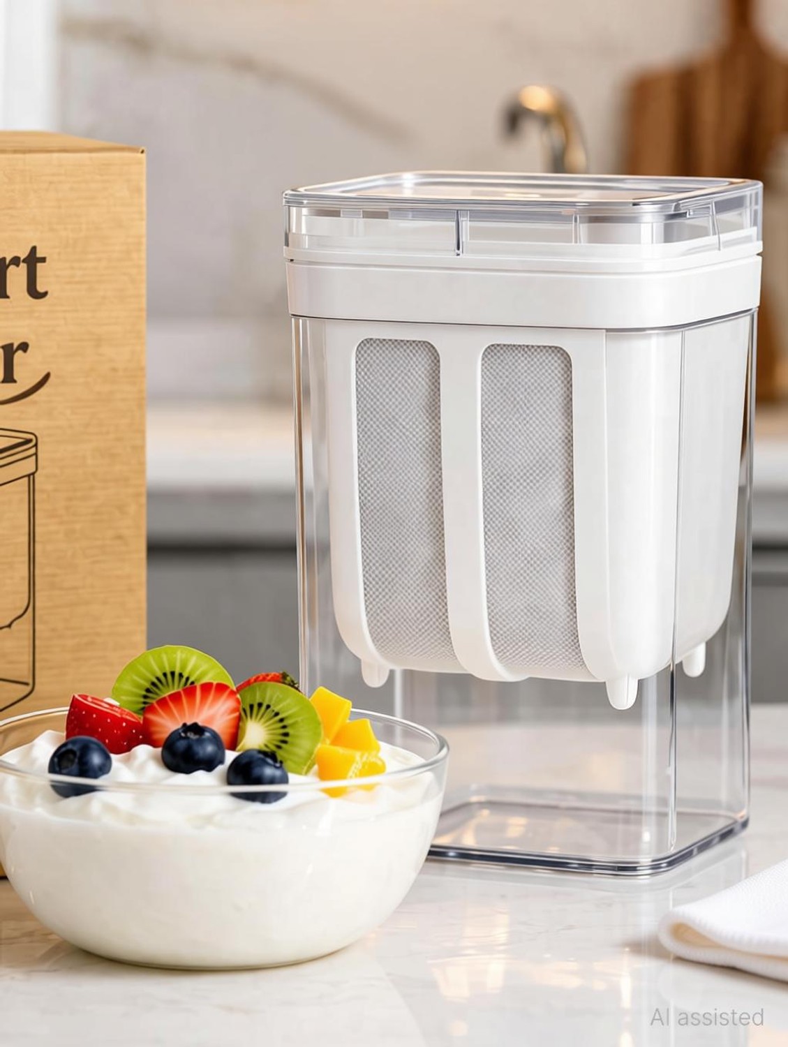 Image of DALUCI Curd Strainer for Kitchen, Yogurt Filter & Hung Curd Strainer Collapsible Strainer