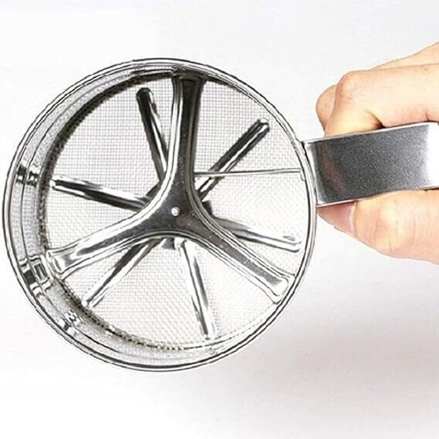 Image of sitsra Stainless Steel Flour Sifter for Baking - Hand Press Sieve Cup for Atta Strainer