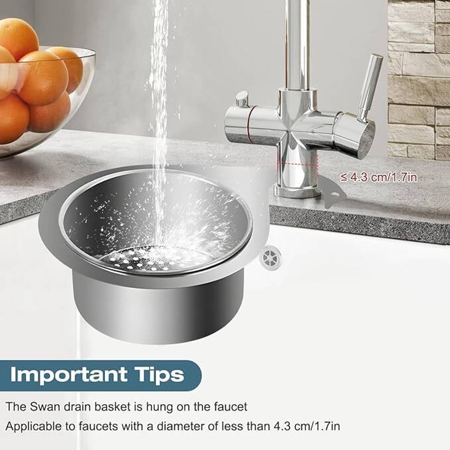 Alark Kitchen Sink Stainless Steel Push Down Strainer