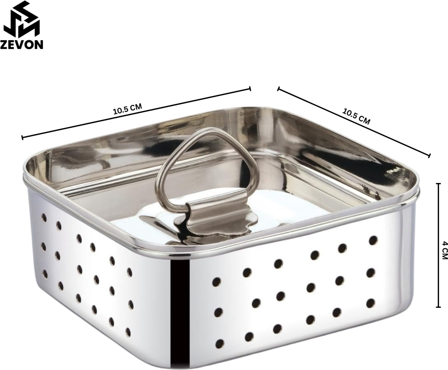 Image of Zevon Paneer Maker 500 ml Stainless Steel Mould Press with Square Shape Collapsible Strainer