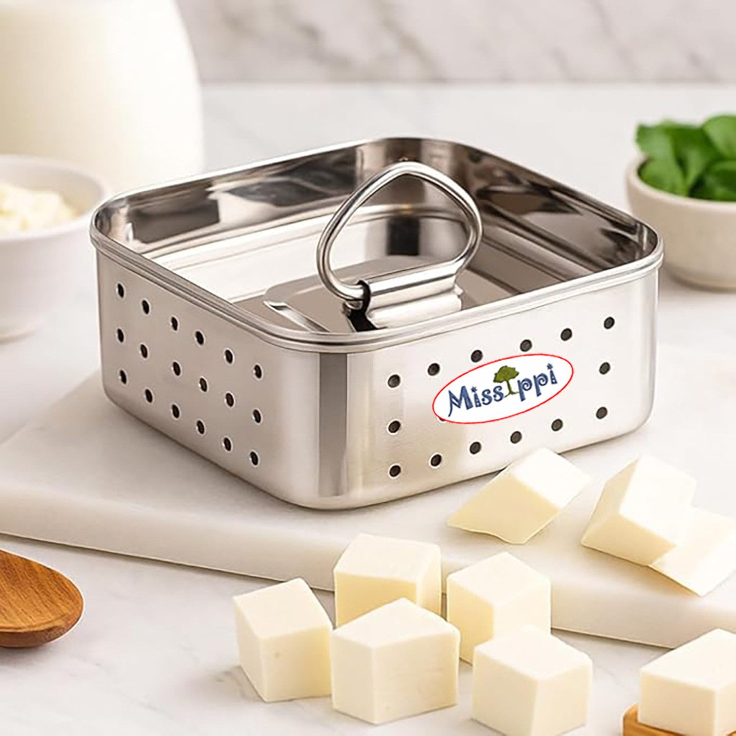 Image of MISSIPPI 500 ml Square Paneer Maker / Tofu Maker, Strainer for kitchen Collapsible Strainer