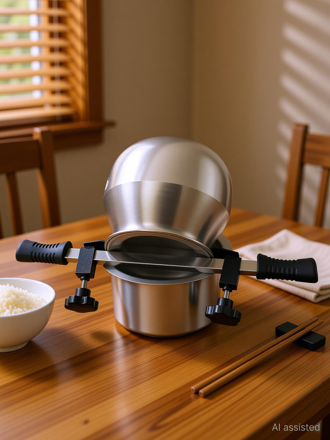 Image of consova Stainless Steel Adjustable heavy Duty Rice Drainer Handle For Smart Kitchen. Strainer