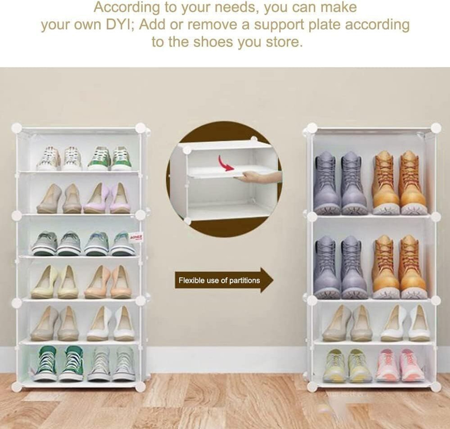 Image of Hemovia 10-Door 5-Shelf Collapsible storage plastic collapsible wardrobe PC Collapsible Wardrobe
