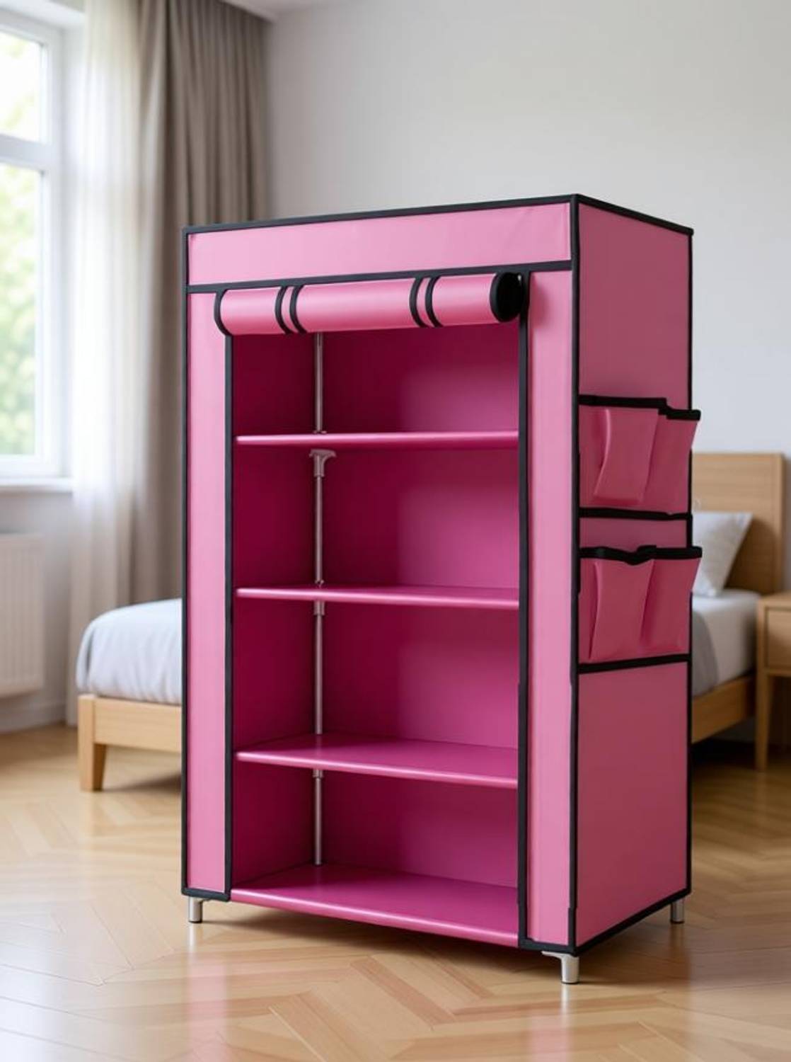 Attache Carbon Steel Collapsible Wardrobe Pink - Image 3