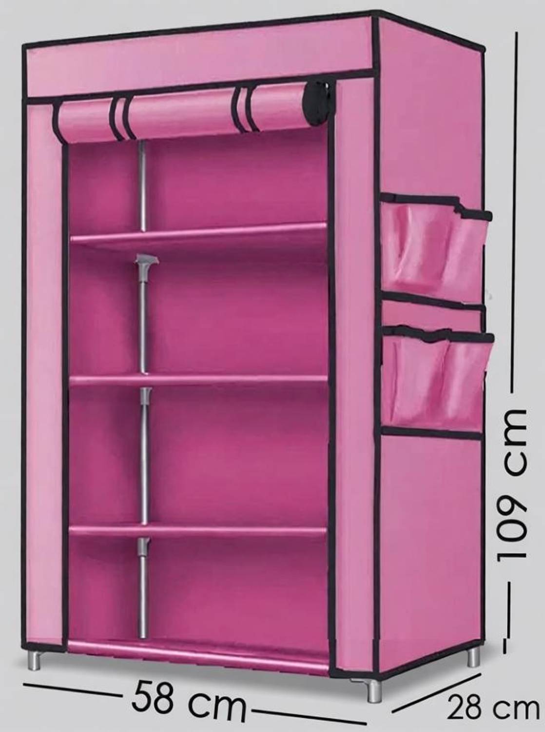 Attache Carbon Steel Collapsible Wardrobe Pink - Image 1