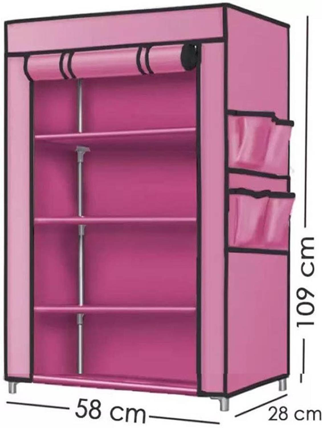 Attache Carbon Steel Collapsible Wardrobe Pink - Image 4
