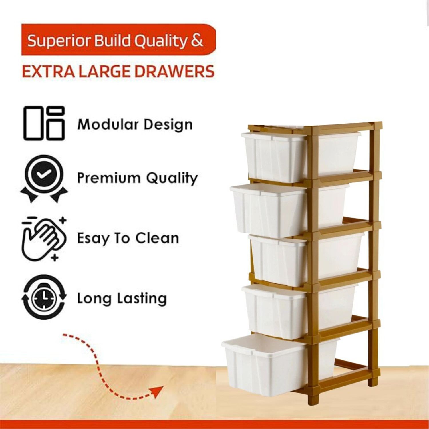 Image of VISEMAN Deluxe Desktop Stationery Management Hub PP Collapsible Wardrobe