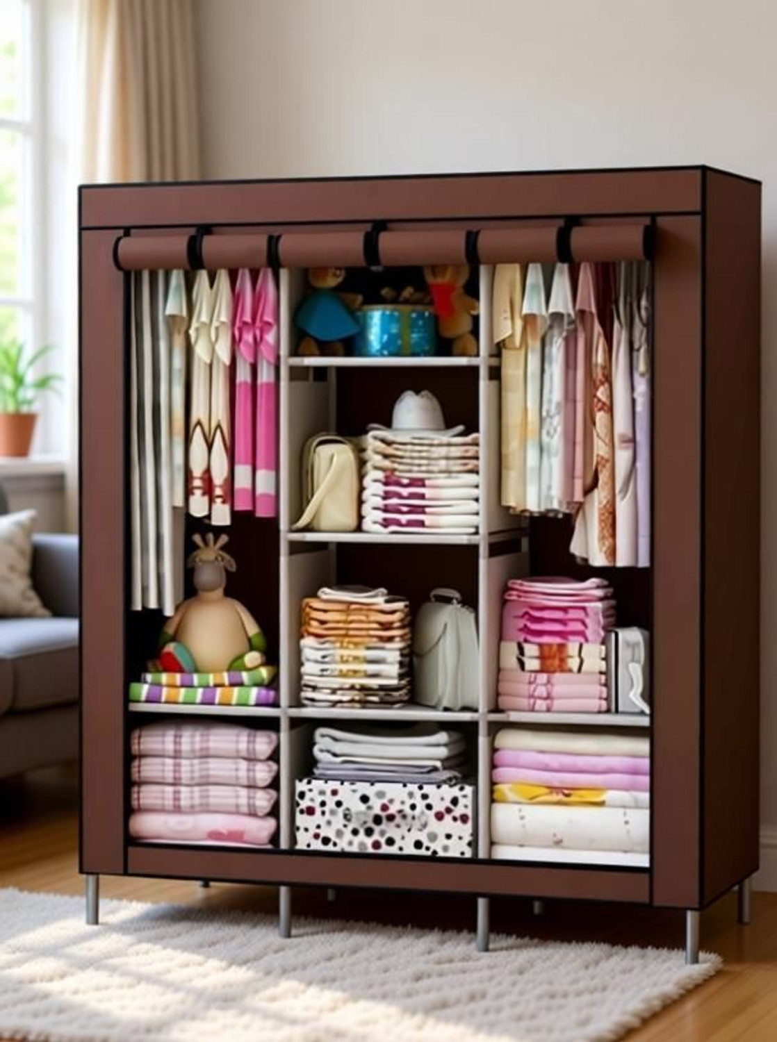 Image of MEZIRE vipash metal wardrobe PP Collapsible Wardrobe
