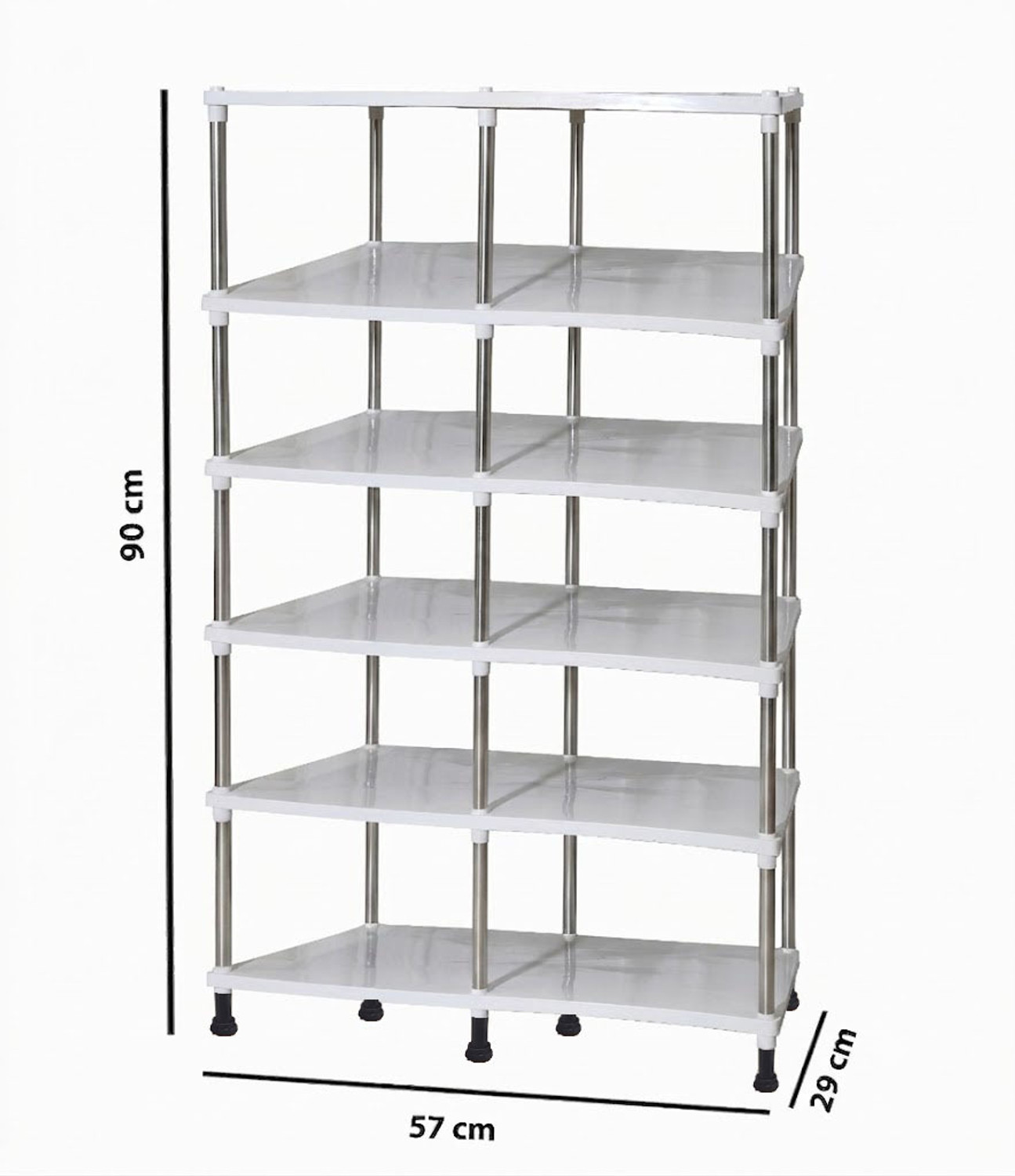 Image of Philoshop 6 Tier Plastic Storage Rack for Home PP Collapsible Wardrobe