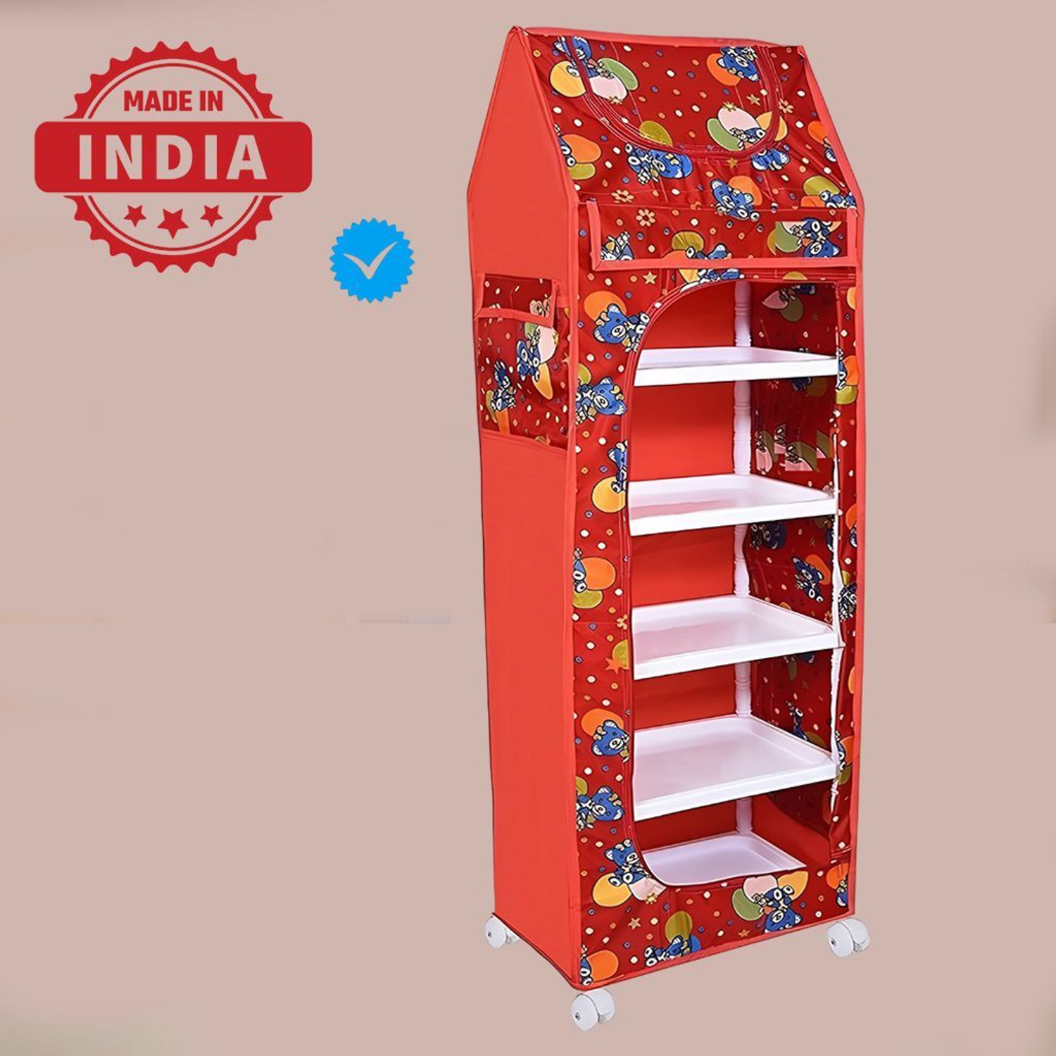 Image of YouCopia 1 Door 6 Shelf Open Plastic (Collapsible Wardrobe) PVC Collapsible Wardrobe