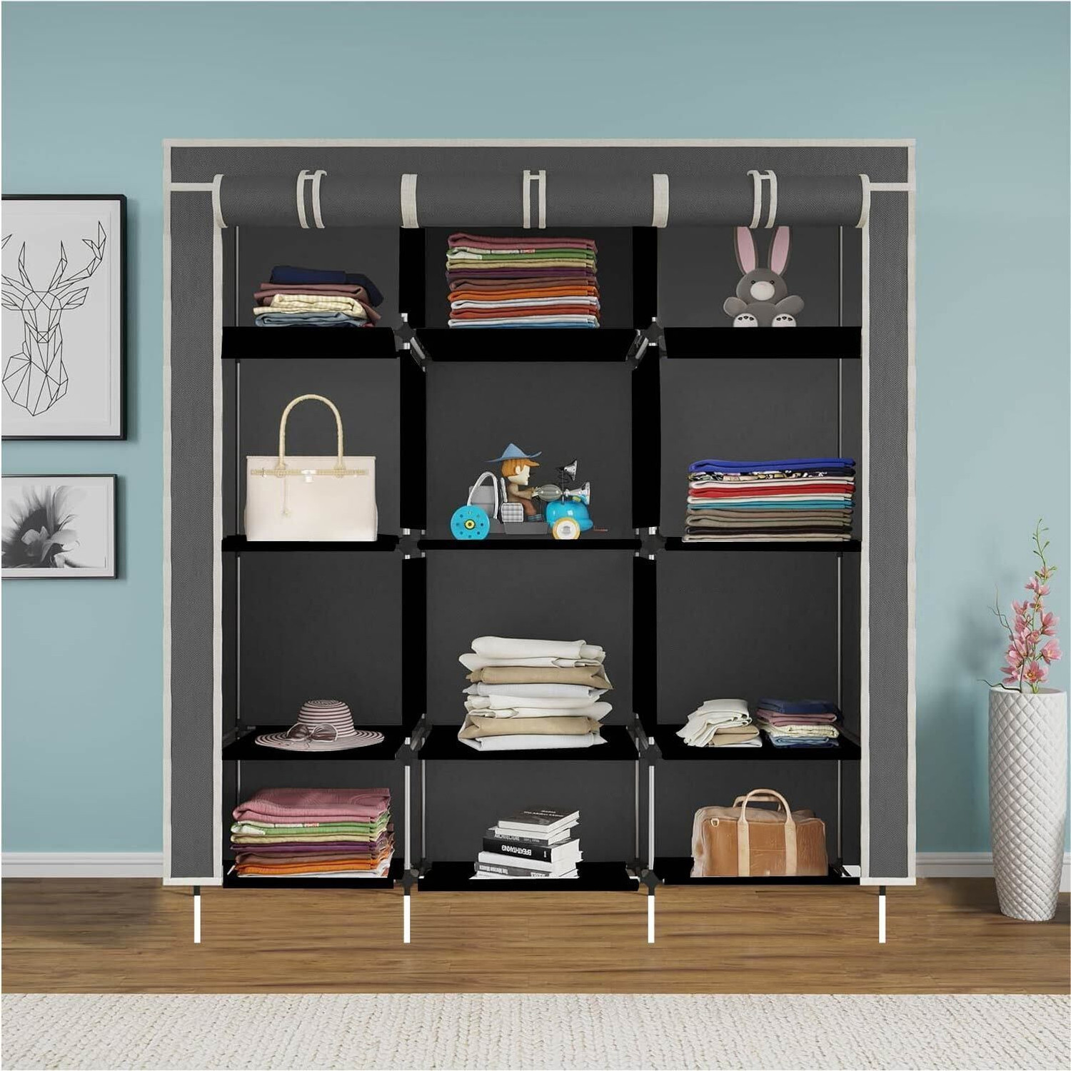 Image of Continental Continental Grey PP Collapsible Wardrobe