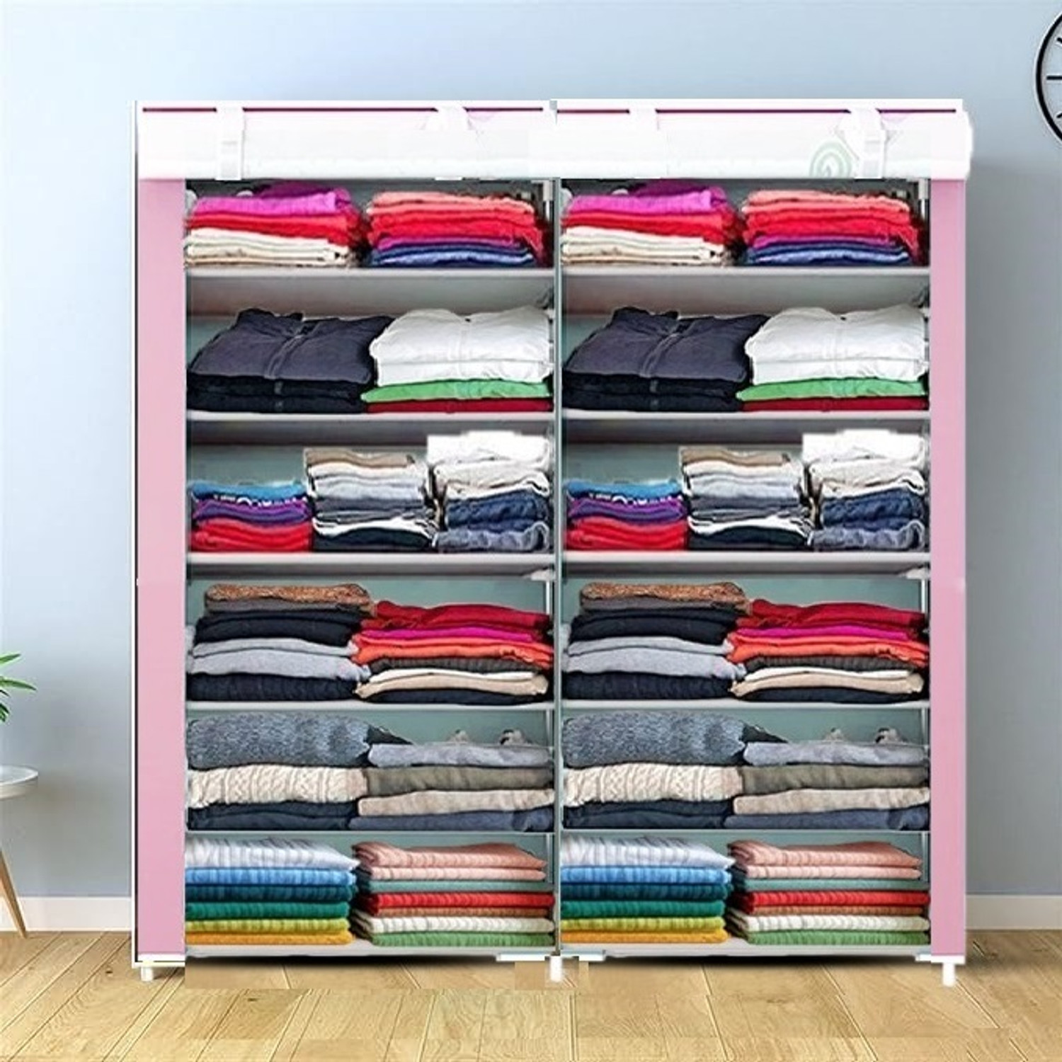 Image of CMerchants 12L Little Girl Dog Printed Rack Carbon Steel Collapsible Wardrobe