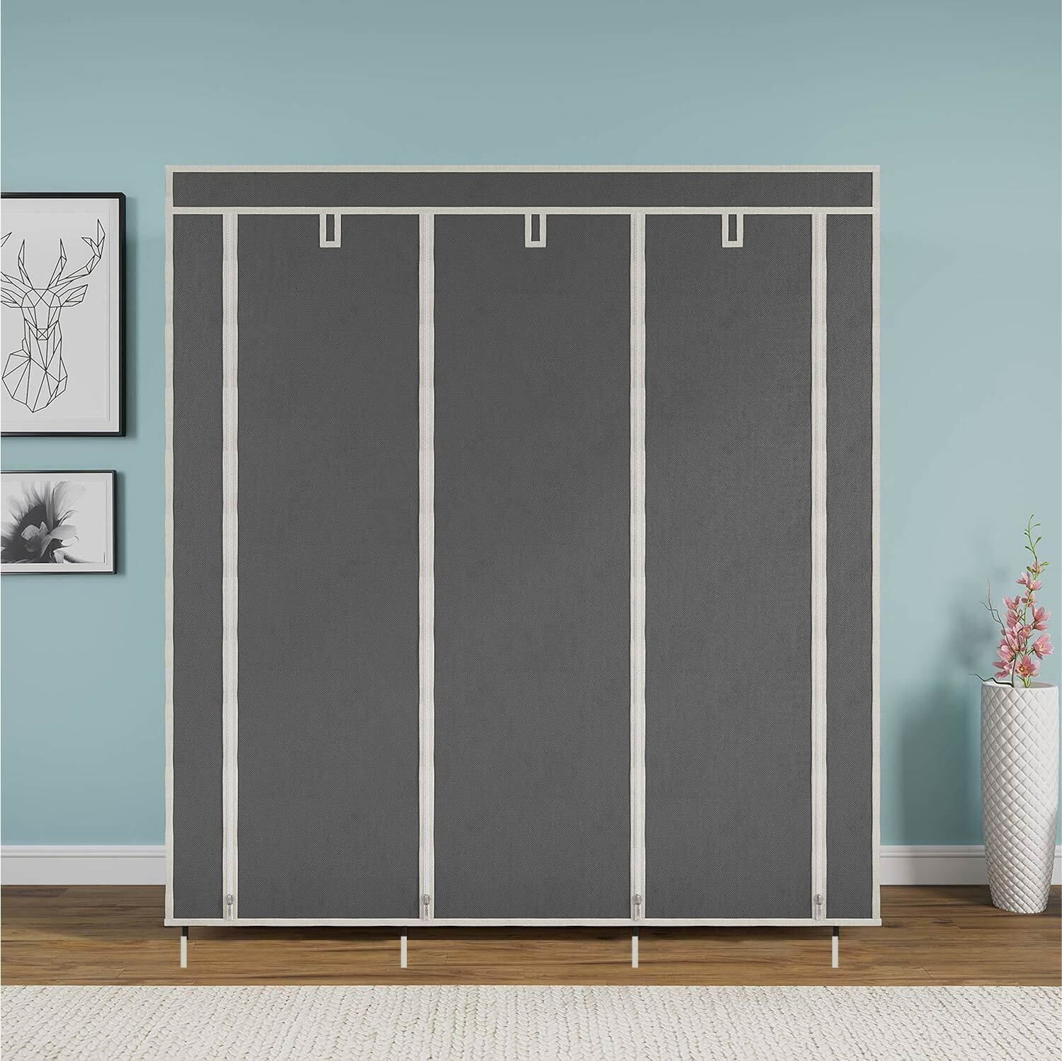 Image of Continental Continental Grey PP Collapsible Wardrobe