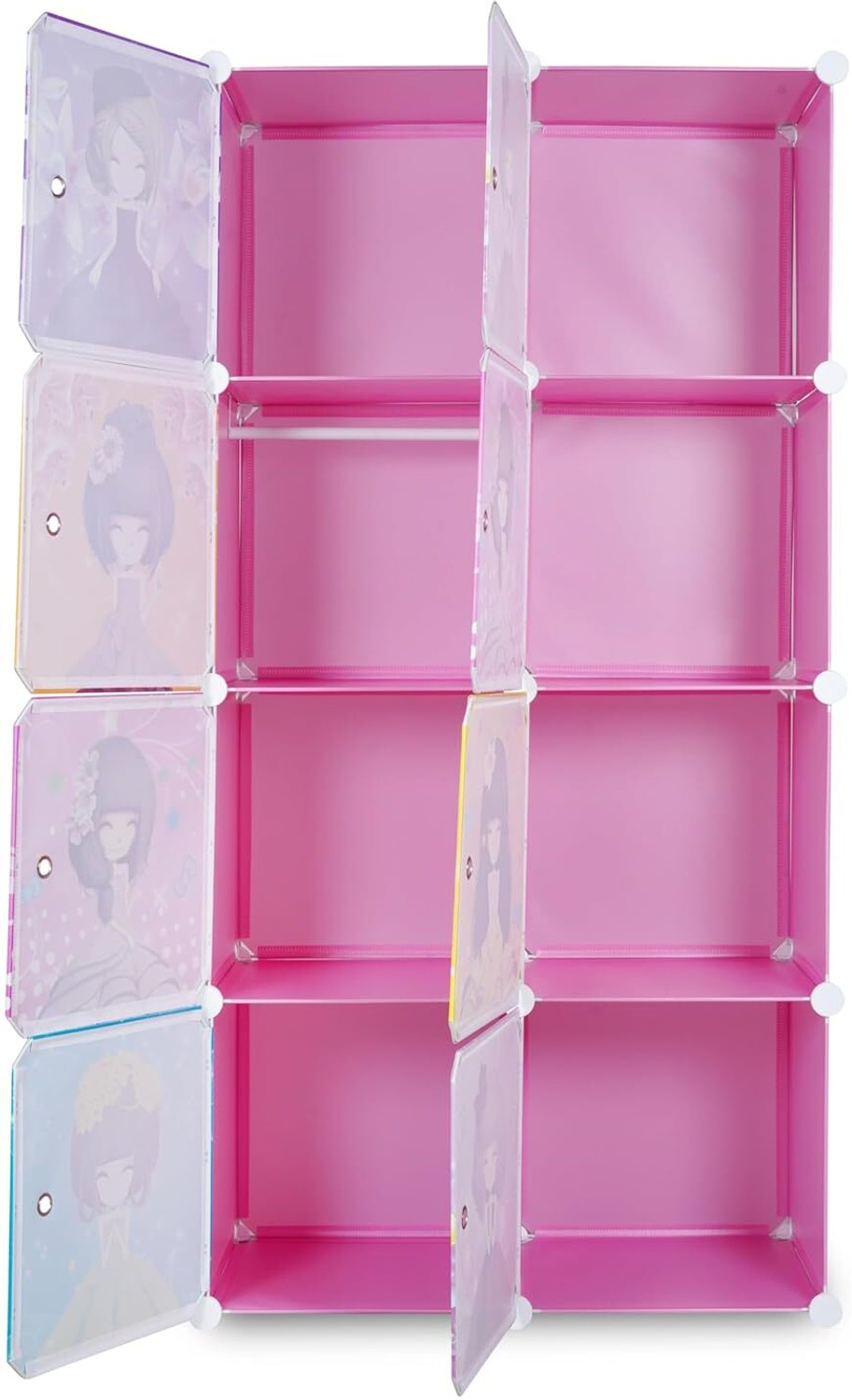 Image of Hemovia 8-Door 8-Shelf Plastic Collapsible PC Collapsible Wardrobe PC Collapsible Wardrobe