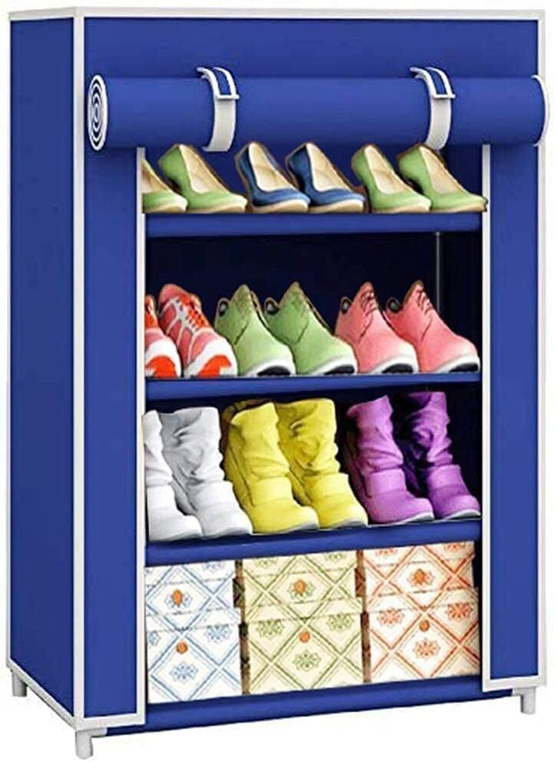 Image of Greeno 4 Layer Shoe Rack Stand for Home Portable Storage Organizer Plastic Shoe Stand