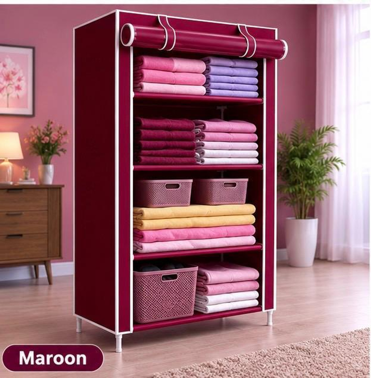 Image of akstore 4 LIYAR R GREEN PP Collapsible Wardrobe