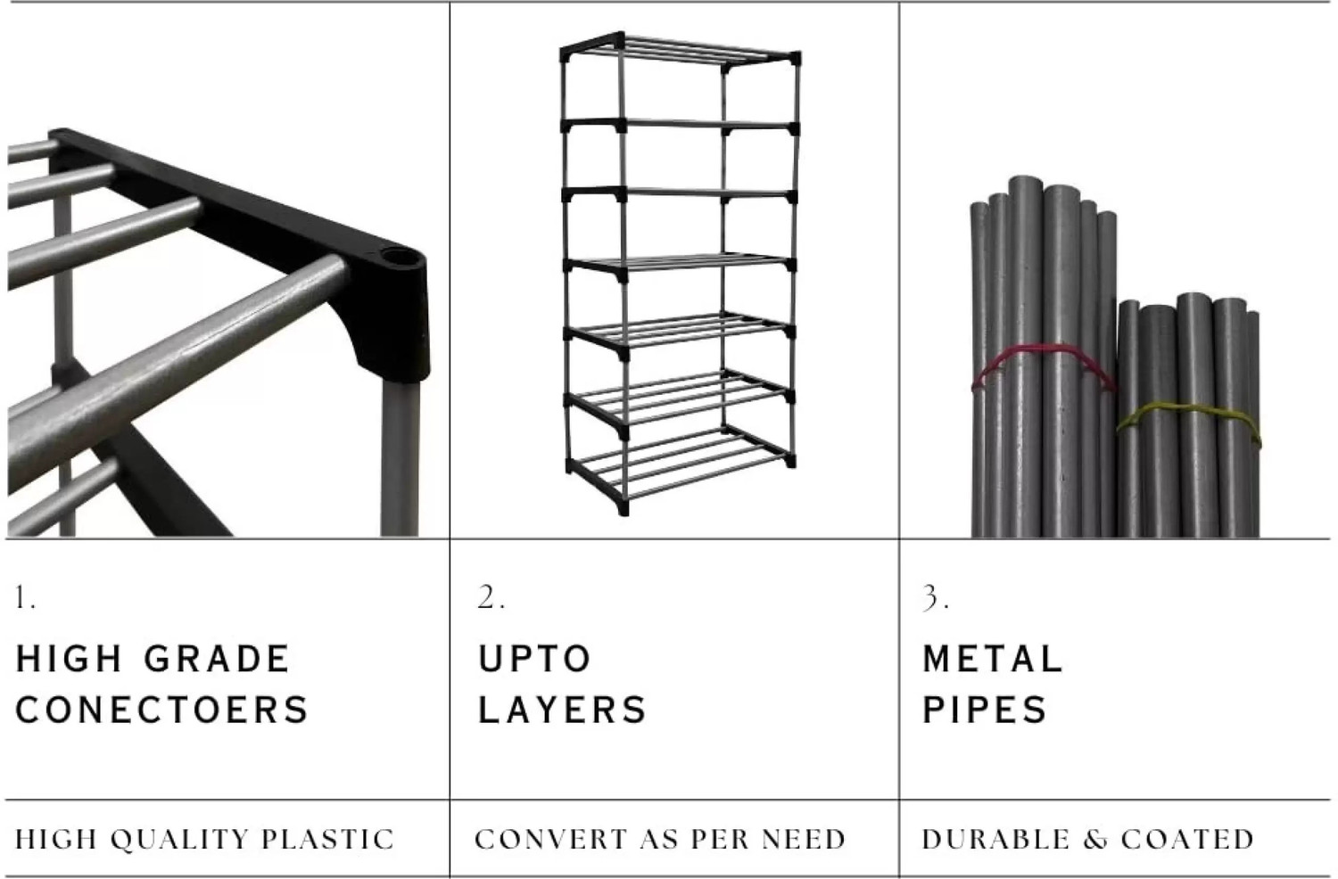 Image of CMerchants 6 Shelf Book Rack Print Metal Close Book Shelf